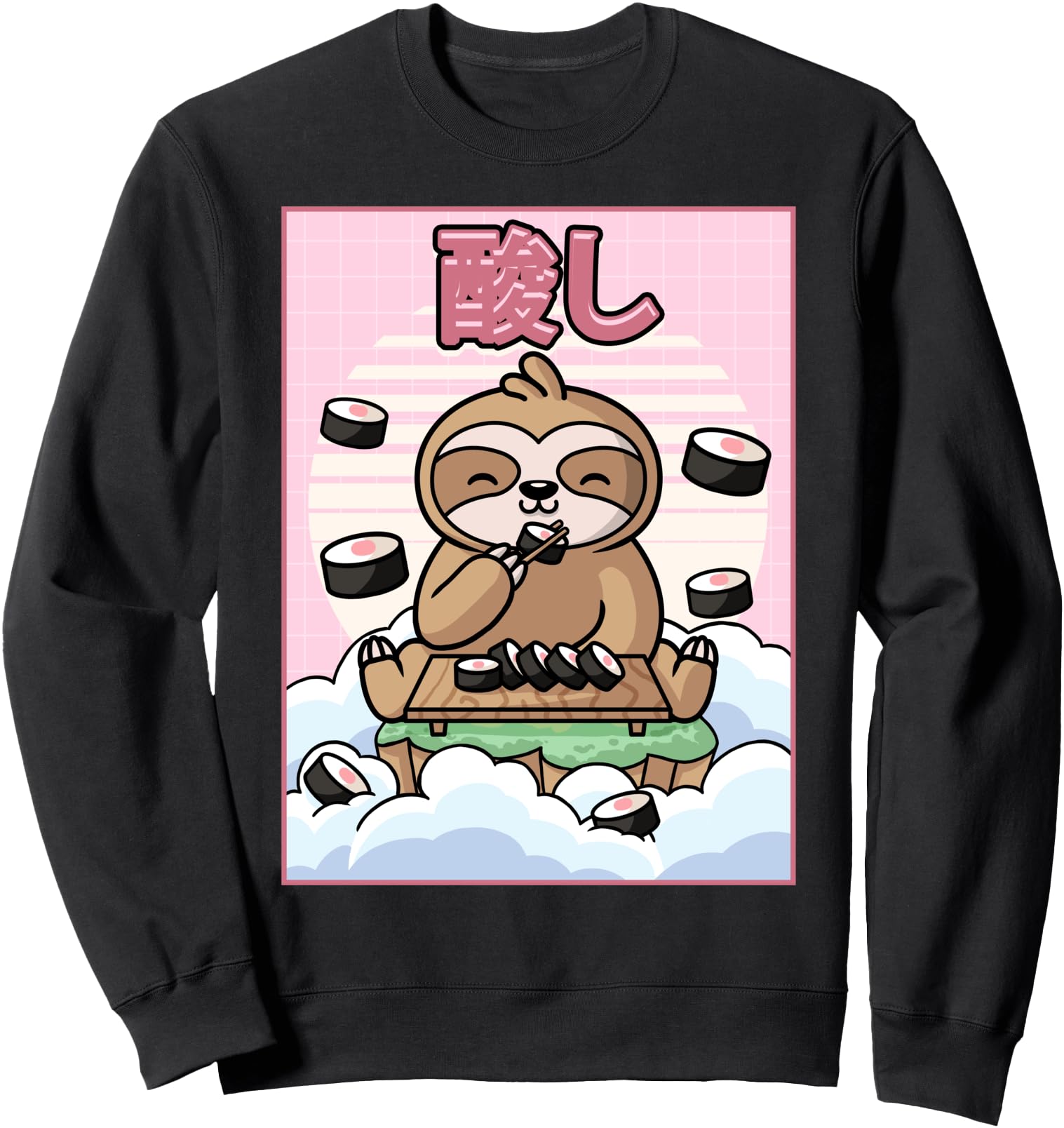 Cute Kawaii Sloth Sushi Japanese Aesthetic Sweatshirt