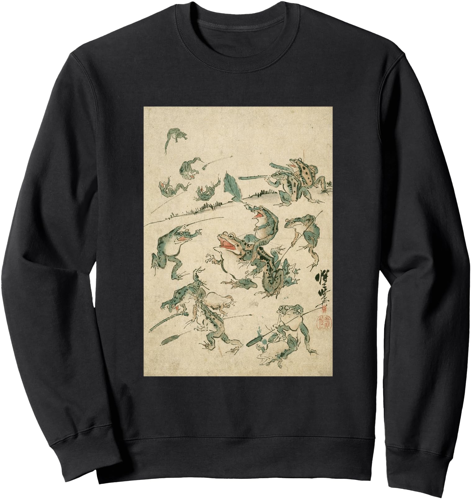 Frog Lover Battle Frog - Japanese Frog Art Japan Frog Battle Sweatshirt
