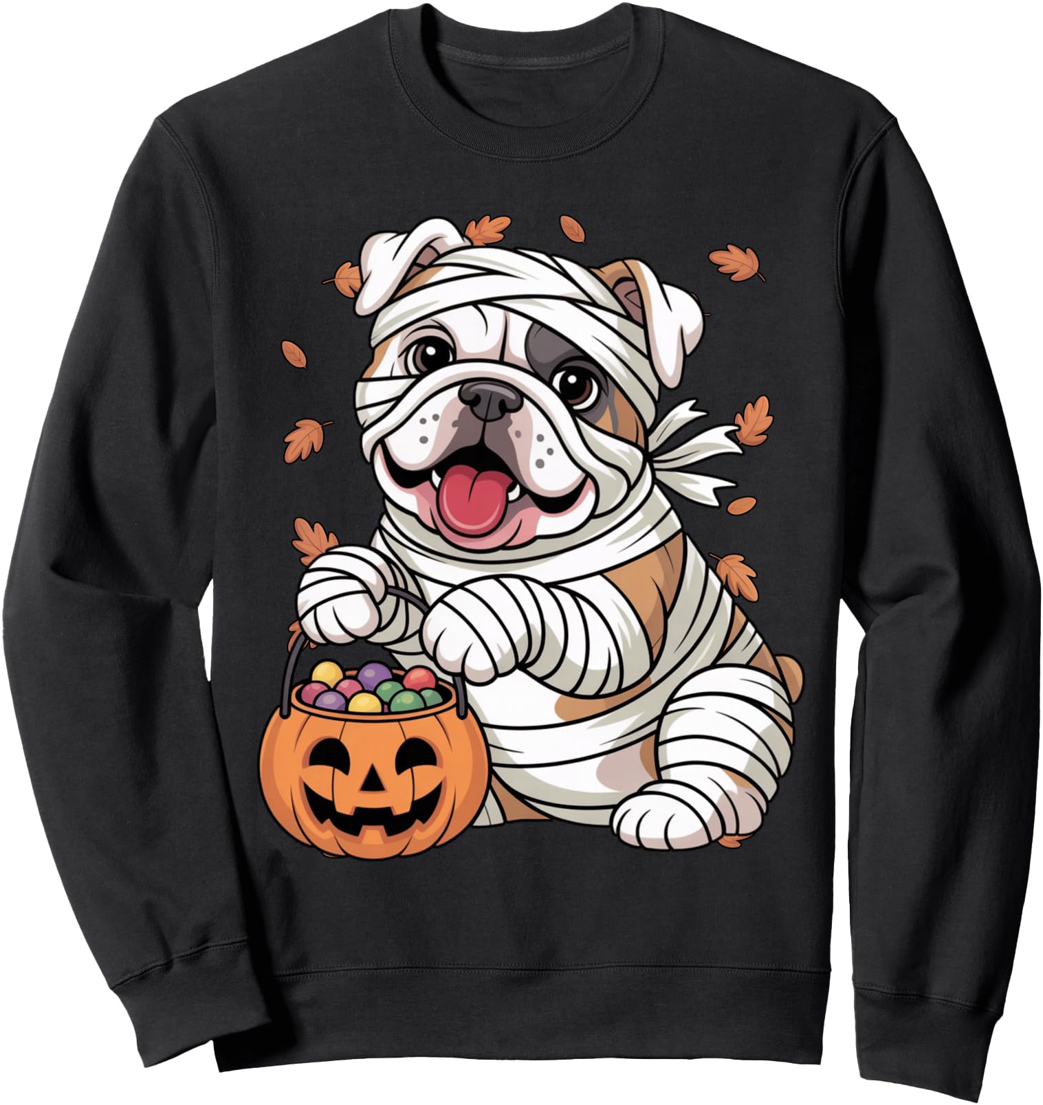 Mummy English Bulldog Fall Pumpkin Spooky Season Halloween Sweatshirt