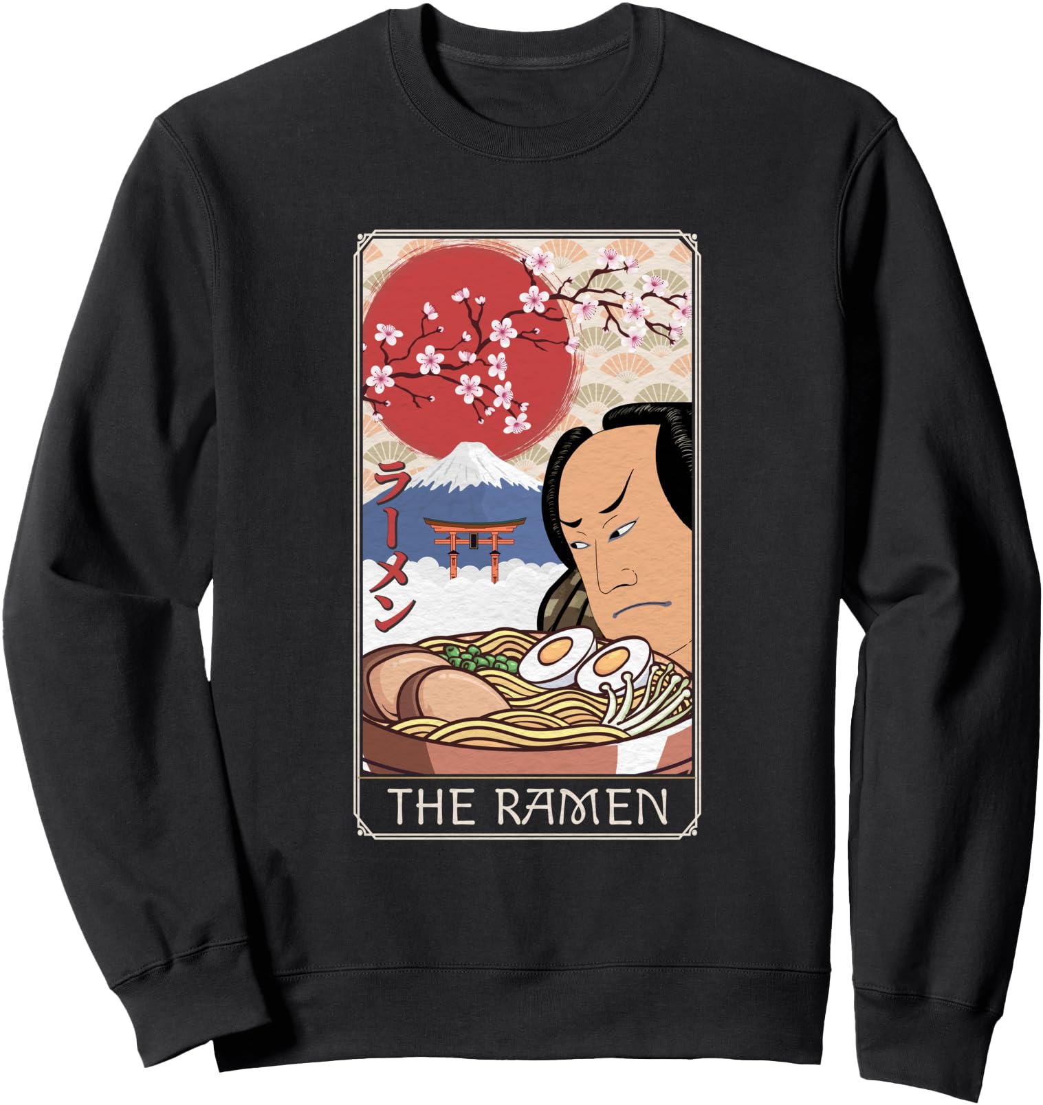 The Ramen Taro Card Vintage Retro Ukiyo-e Japanese Art Sweatshirt