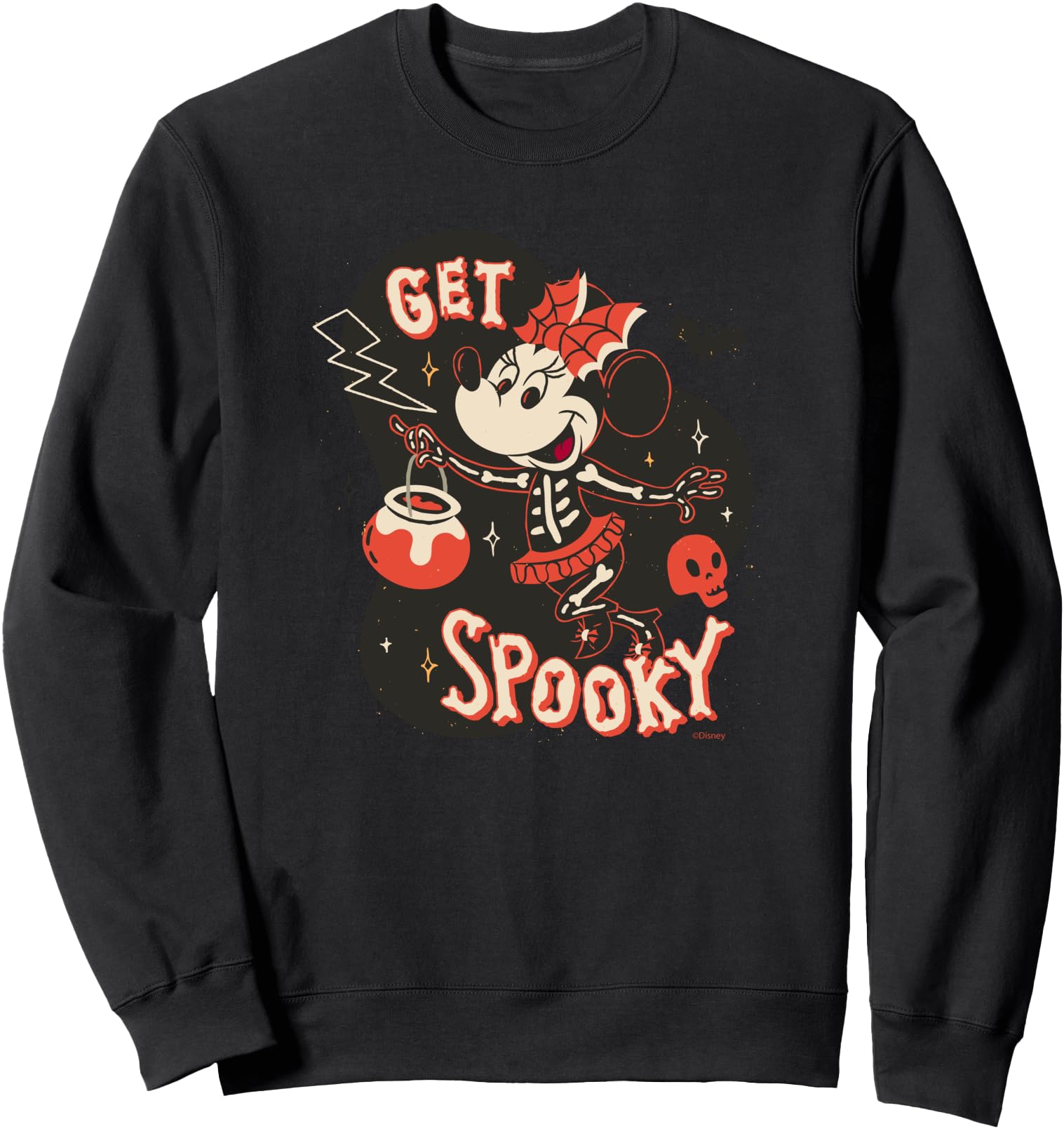 Disney Minnie Mouse Halloween Skeleton Costume Get Spooky Sweatshirt