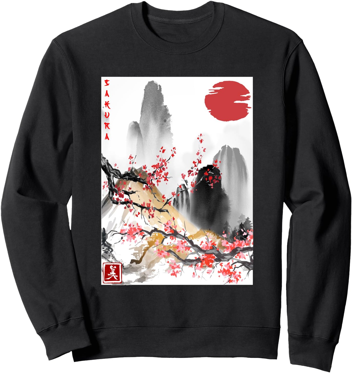 Vintage Sakura Tree Cherry Blossom Japanese Scenery Culture Sweatshirt