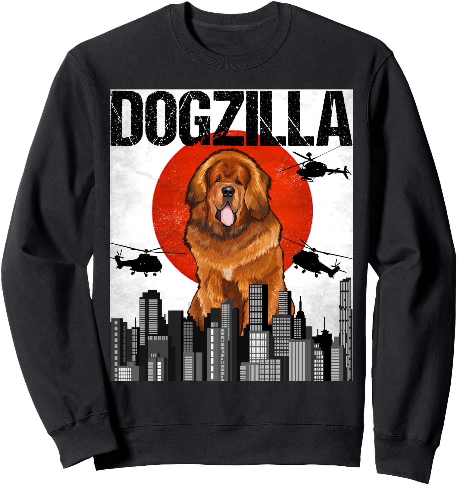 Funny Vintage Japanese Dogzilla Tibetan Mastiff Sweatshirt