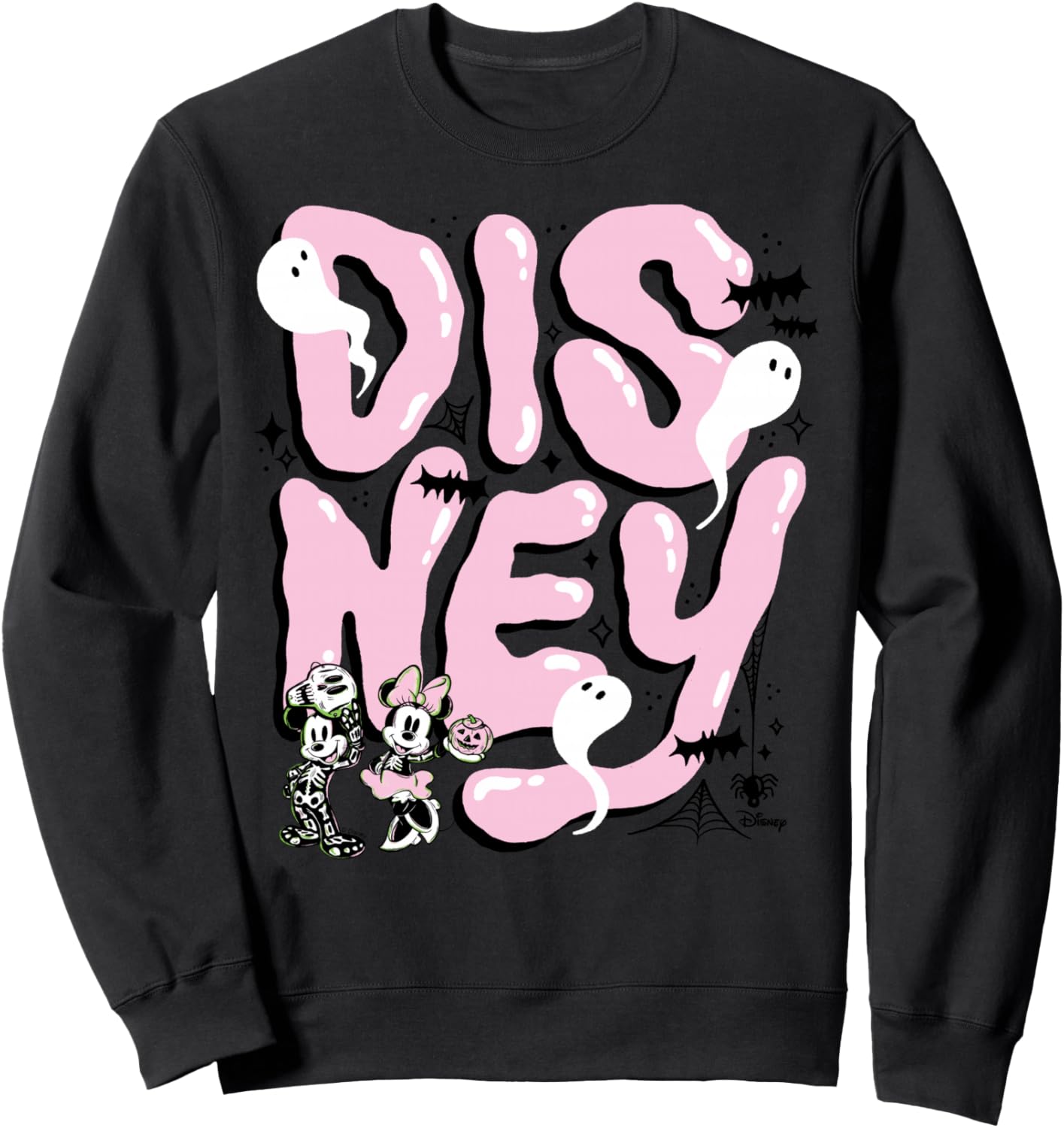 Disney Halloween Mickey & Minnie Skeleton Ghost Design Sweatshirt