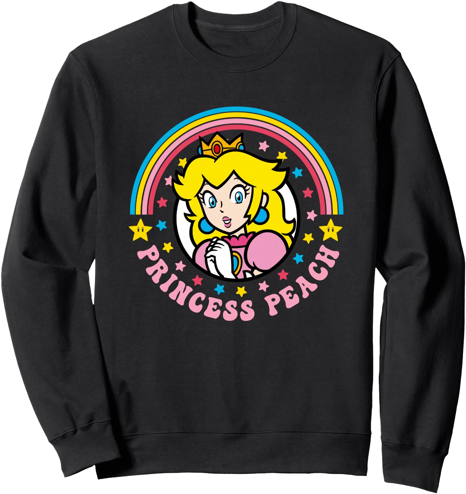 Super Mario Bros Rainbow Princess Peach Power Up Sweatshirt