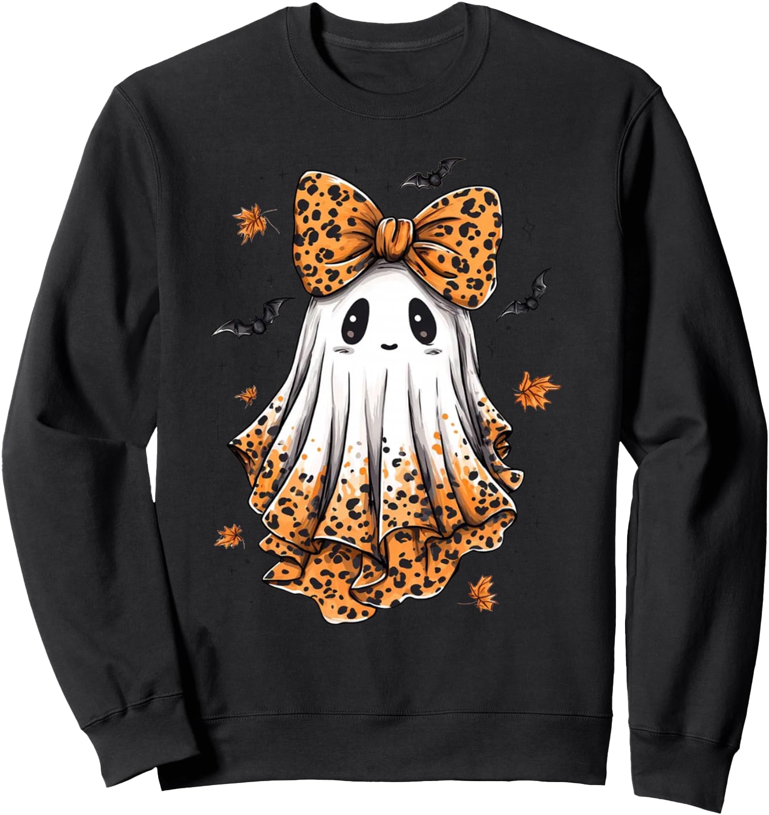 Preppy Coquette Bow Boo Ghost Leopard Spooky Season Sweatshirt