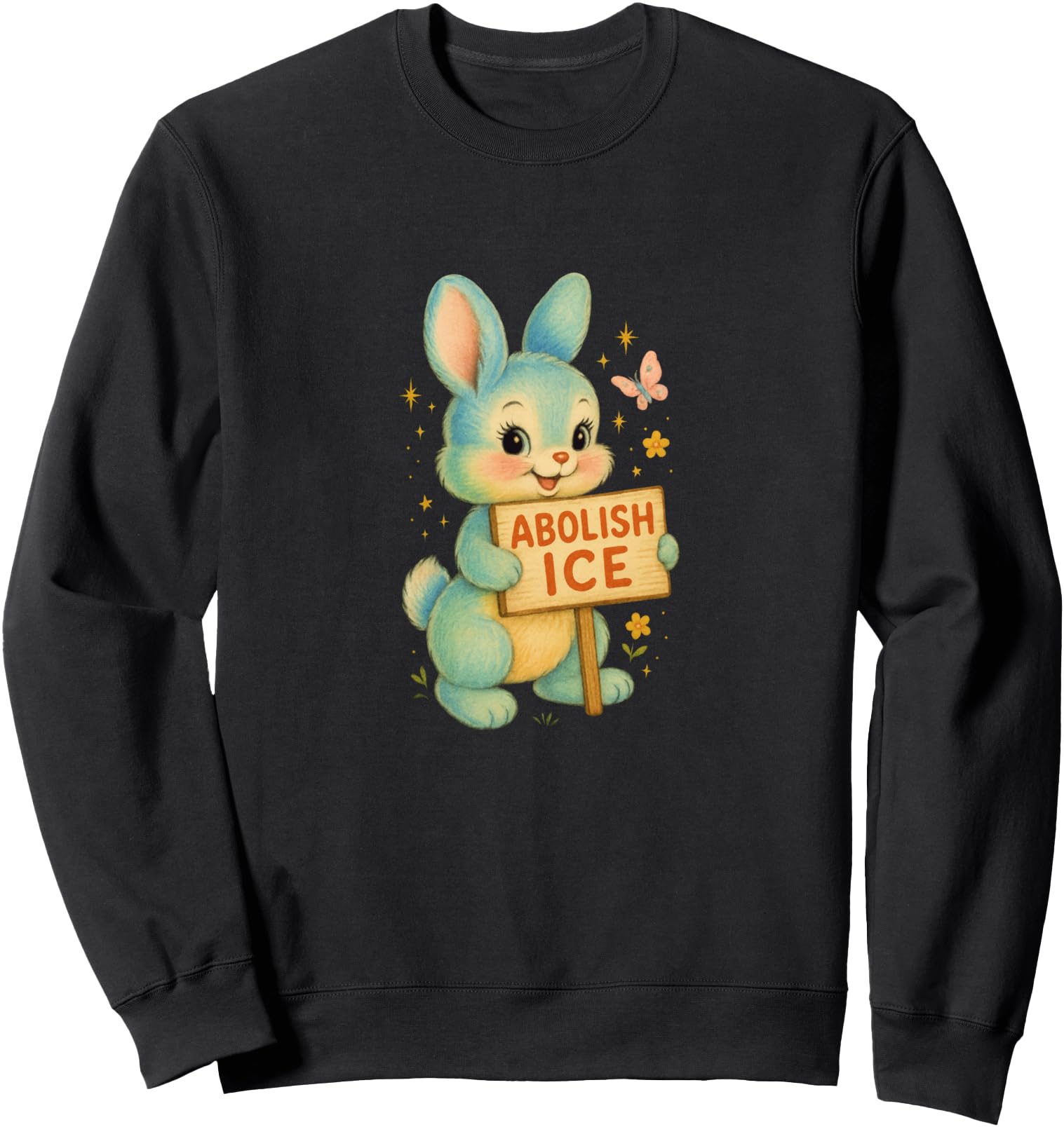 Abolish ICE Bunny Protest Art Sweatshirt