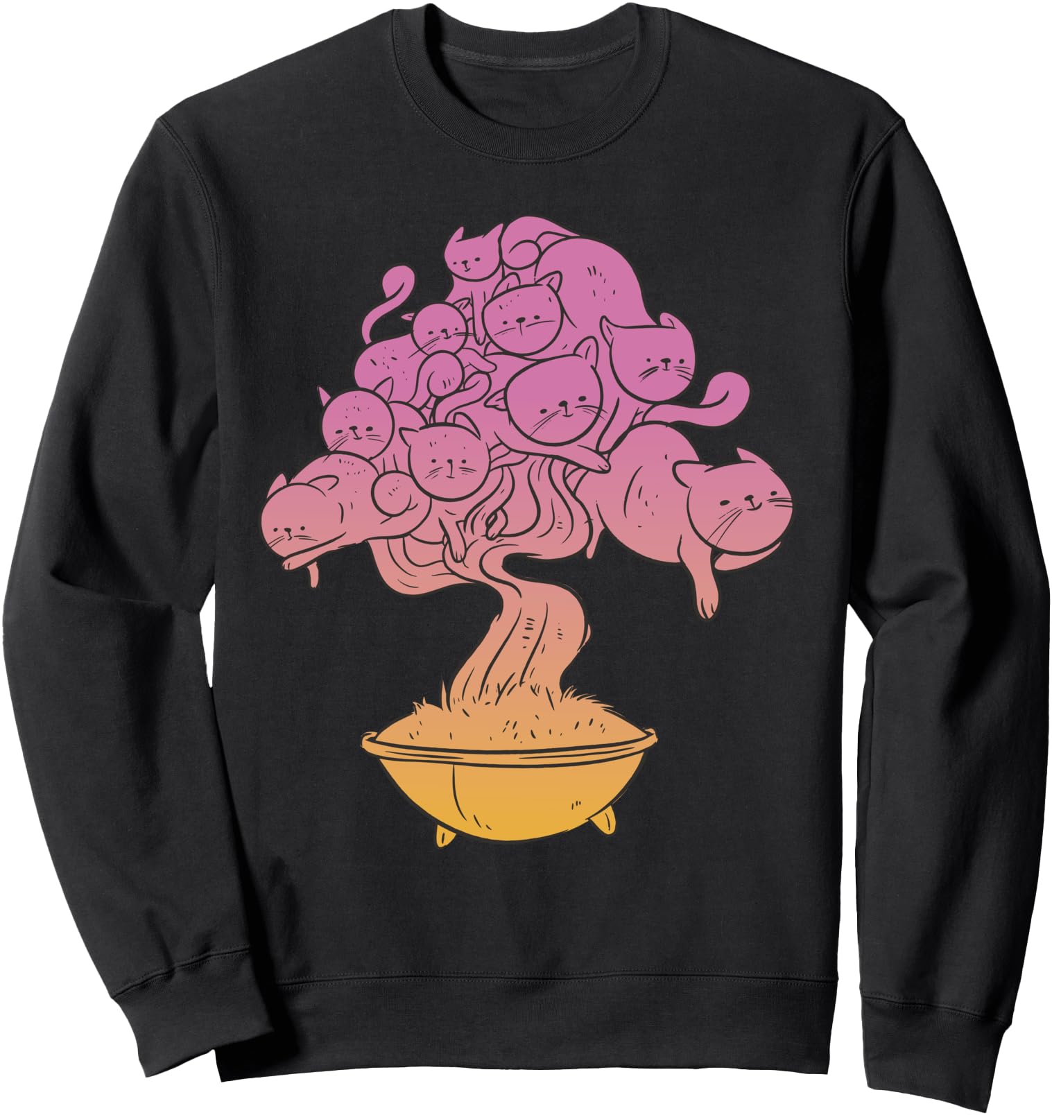 Funny Bonsai Tree Kawaii Cats Japanese Art for men women Kid Sweatshirt