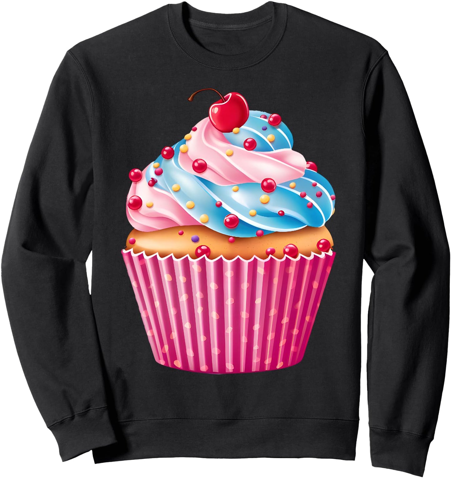 sweets pink cupcake lovers sprinkles pattern dessert food Sweatshirt
