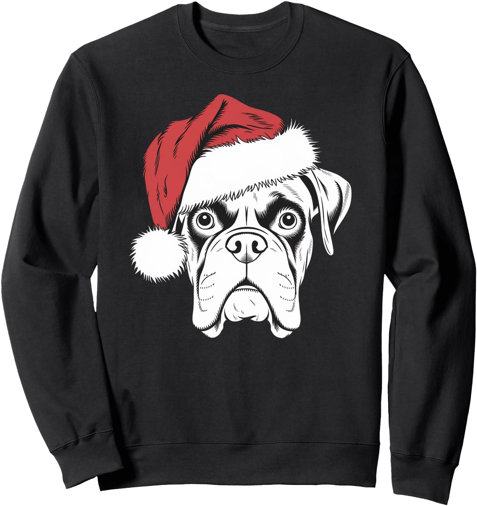 Joyful Boxer Santa Dog on Boxer Christmas Sweatshirt