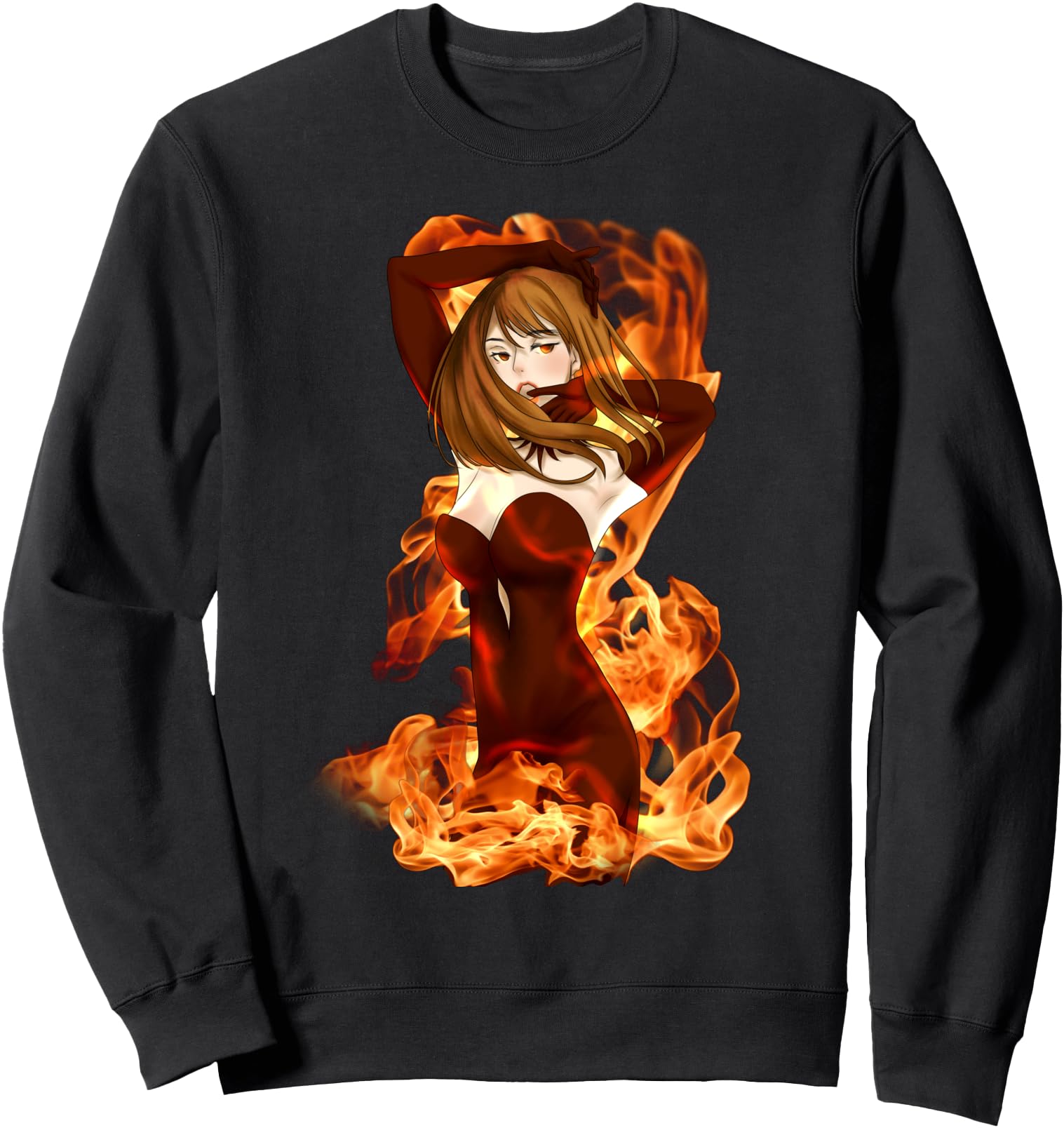 Hot Flame Anime Girl Japanese Women Clothes Anime Girls Sweatshirt