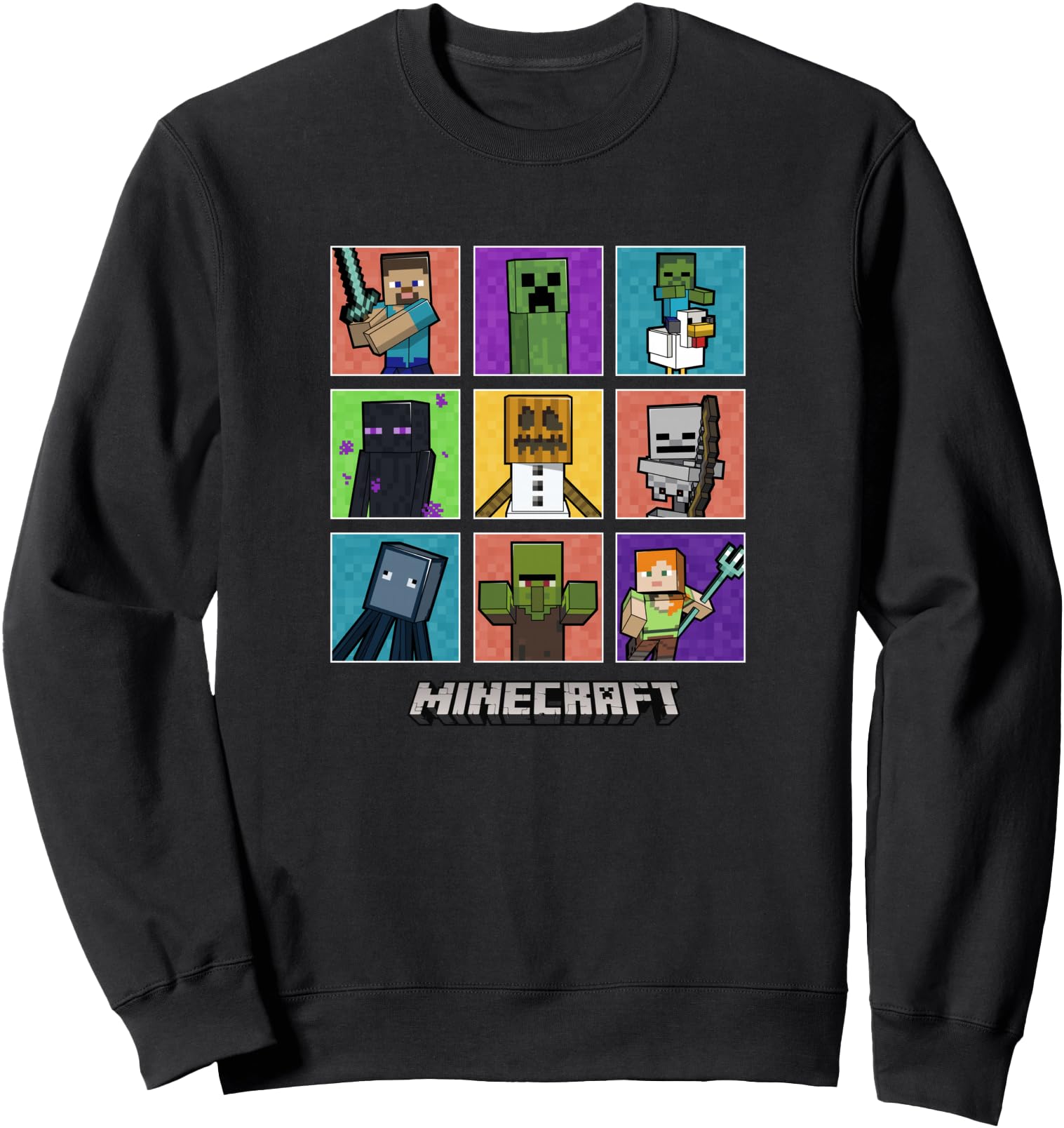 Minecraft Group Shot Colored Box Up Sweatshirt