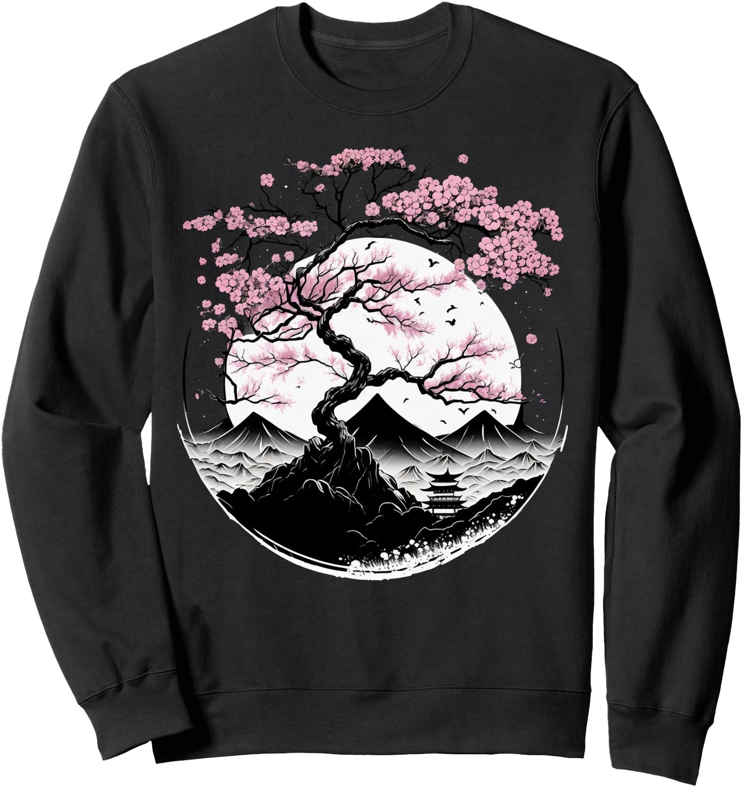 Japanese Sakura Garden Geisha Mount Fuji Cherry Blossom Sweatshirt