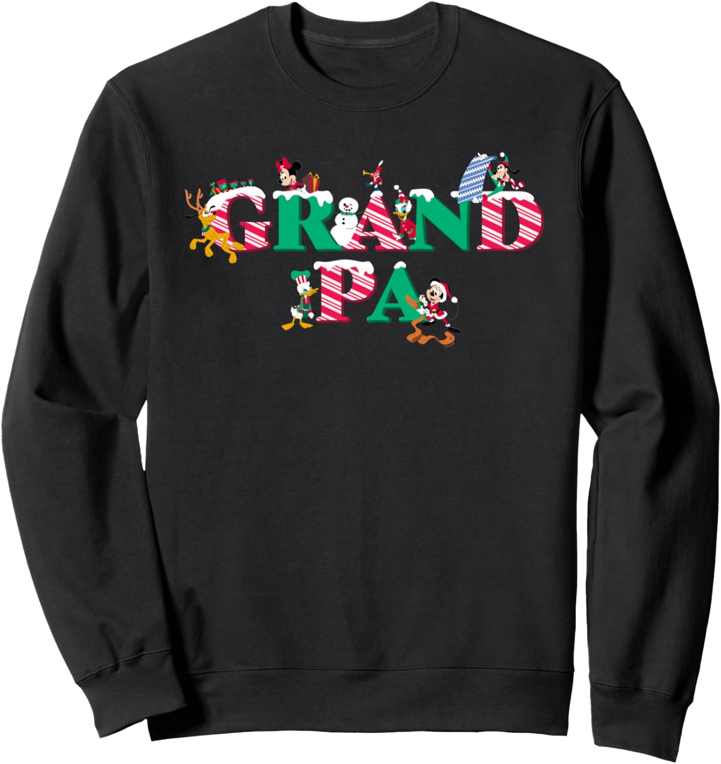 Disney Grandpa Candy Cane Holiday Christmas Family Trip Gift Sweatshirt