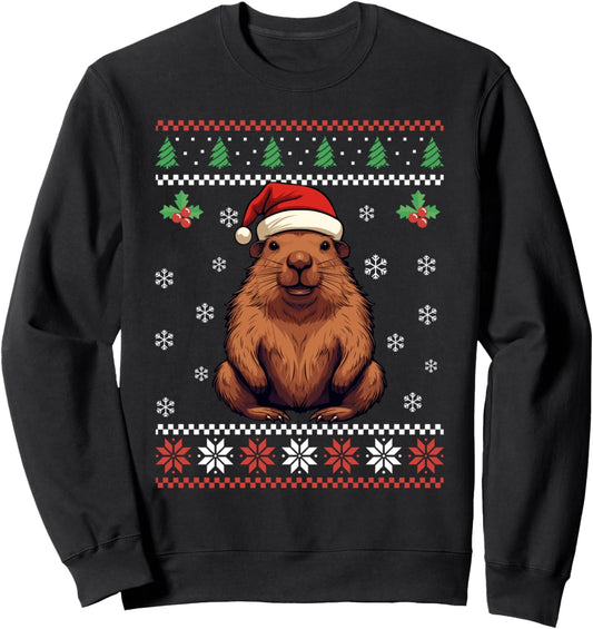 Capybara Ugly Christmas Sweater Xmas for Adults Kids Sweatshirt