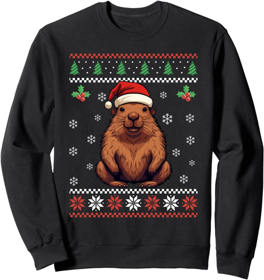 Capybara Ugly Christmas Sweater Xmas for Adults Sweatshirt