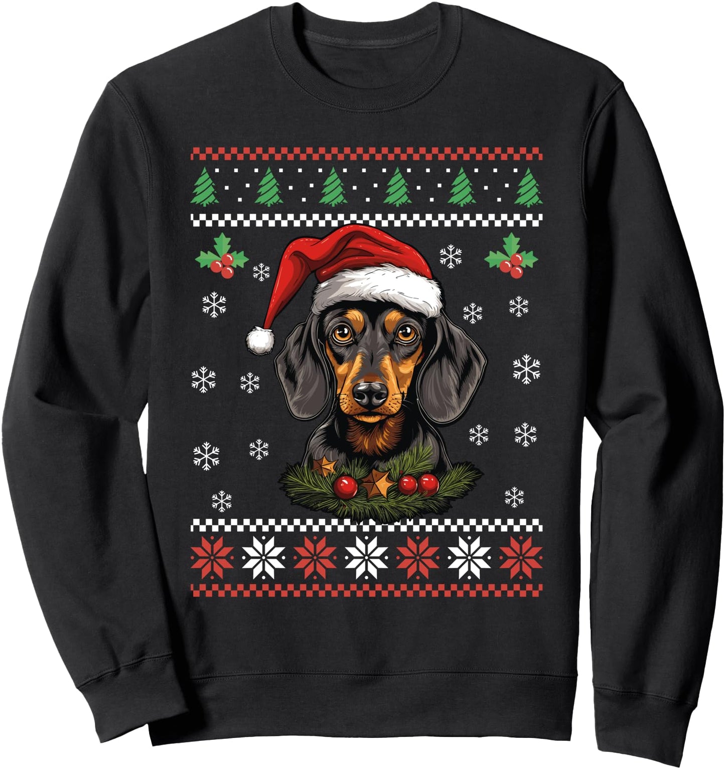 Dachshund Dog Ugly Christmas Sweater Xmas For Adults Sweatshirt