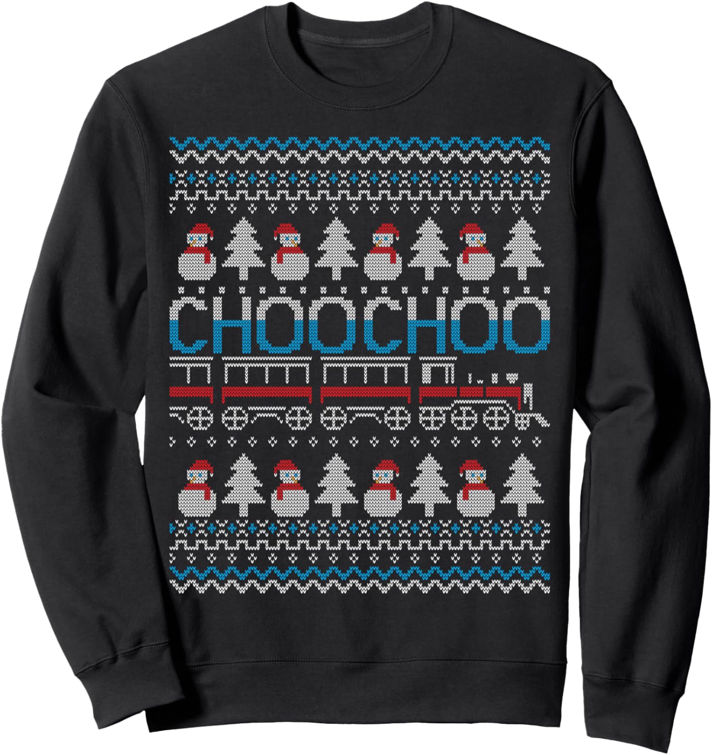 Choo Choo Train Railway Railroad Ugly Christmas Sweater Sweatshirt
