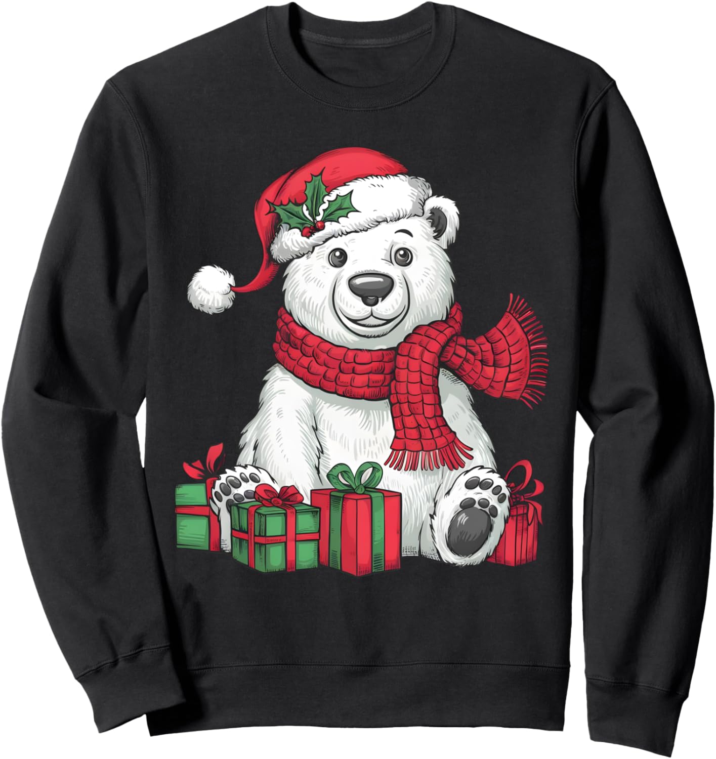 Polar Bear Lover Xmas Holiday Santa Polar Bear Christmas Sweatshirt
