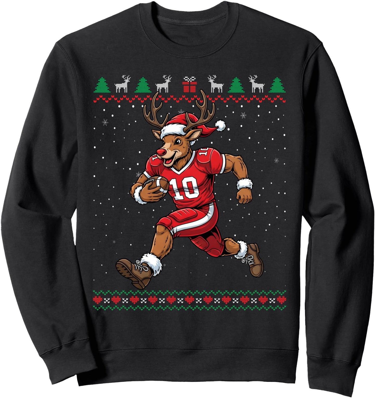 Reindeer Football Christmas Funny Ugly Sweater Sweatshirt