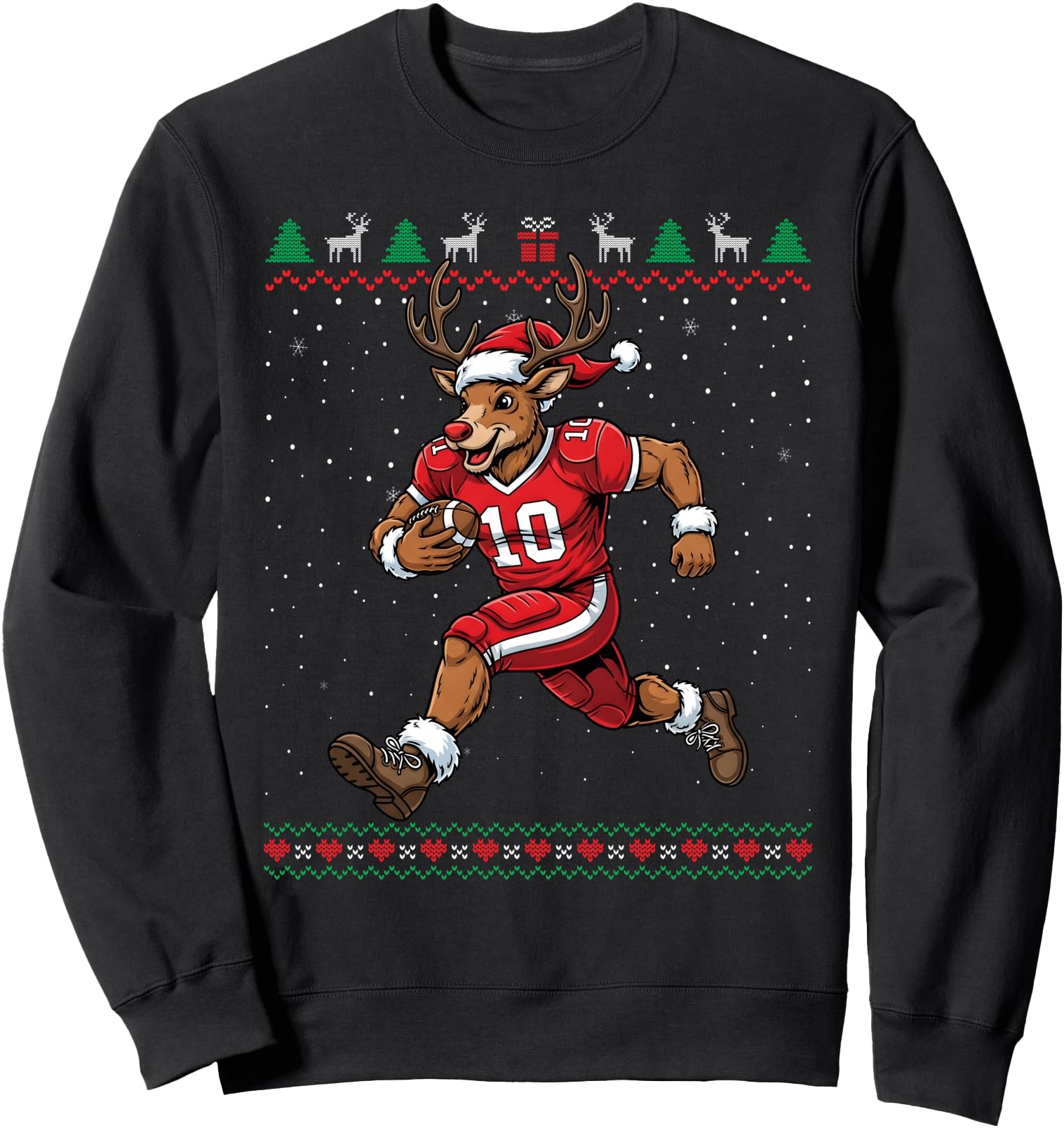 Reindeer Football Christmas Funny Ugly Sweater Sweatshirt