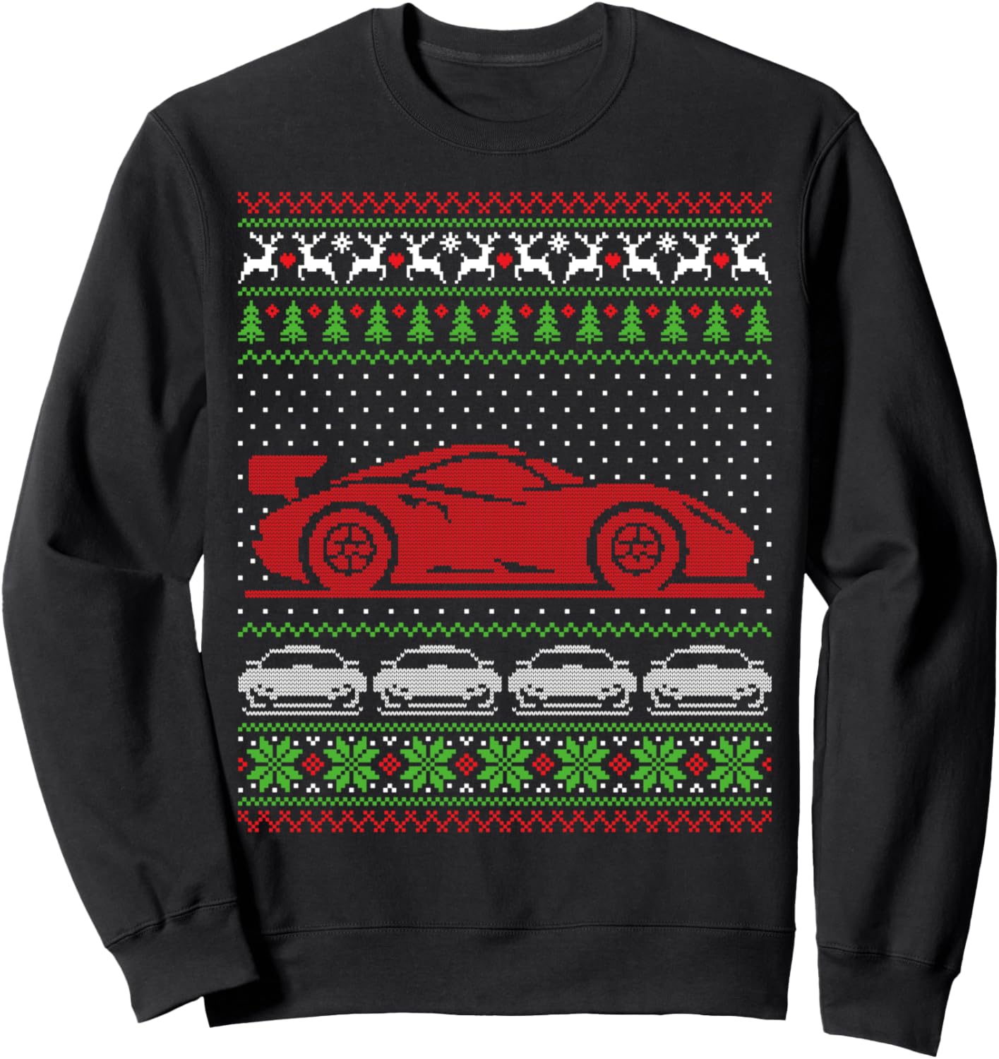 Christmas Sports Car Ugly Sweater Gift Shirt Car Enthusiast Sweatshirt