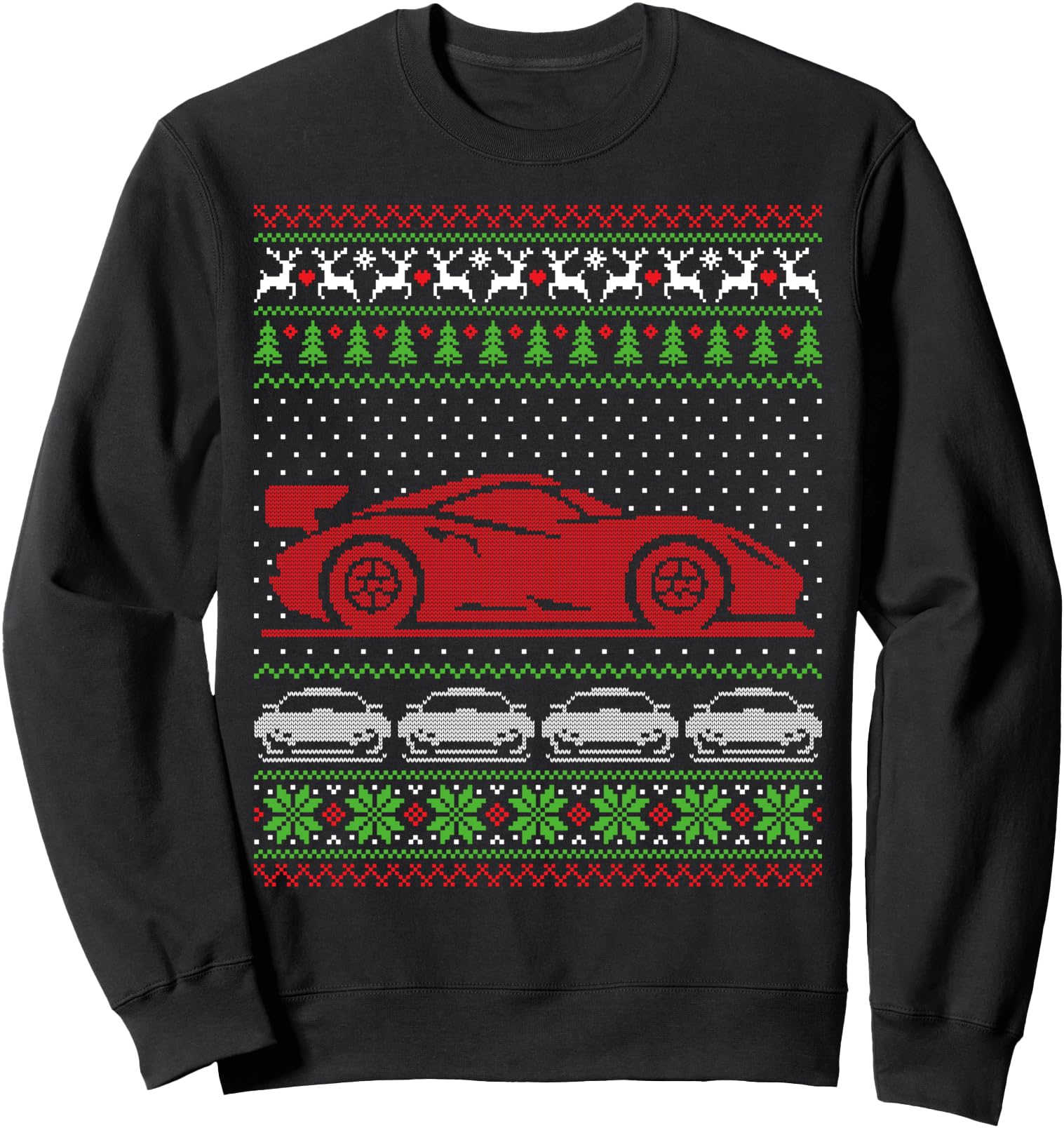 Christmas Sports Car Ugly Sweater Gift Shirt Car Enthusiast Sweatshirt