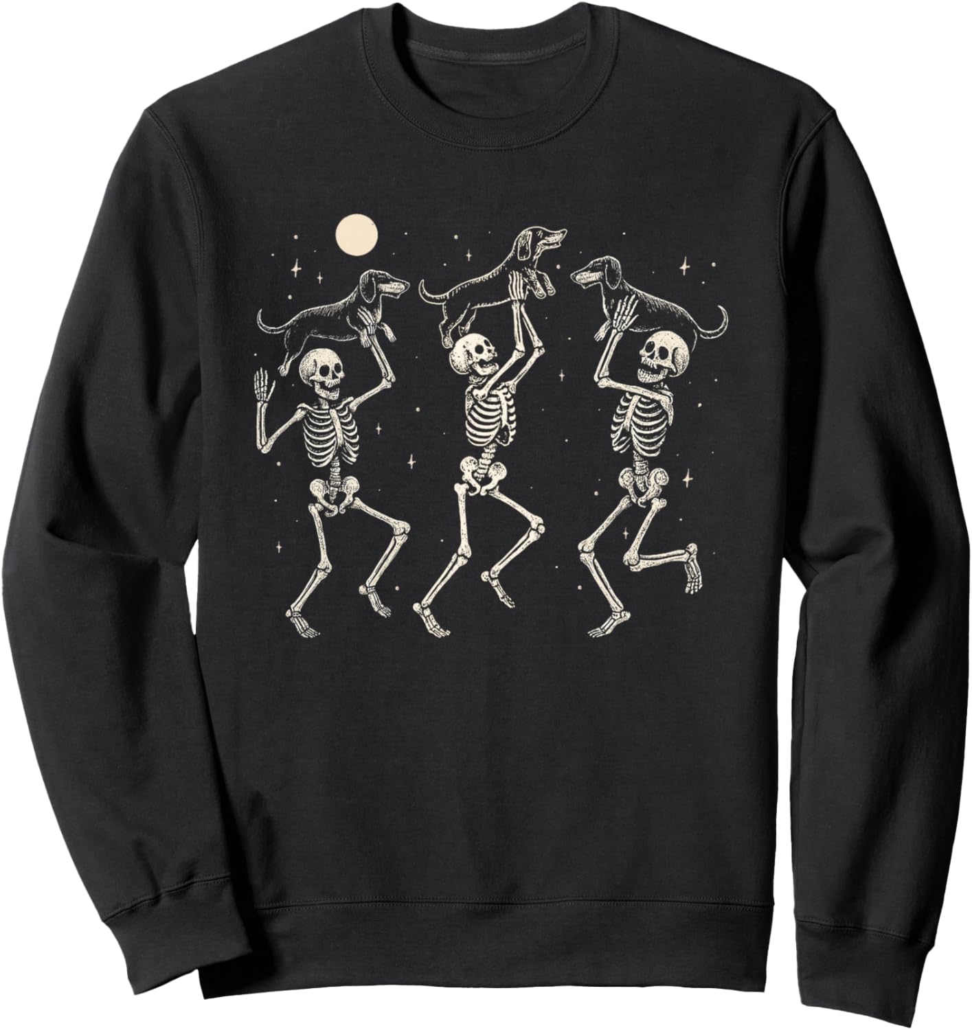 Vintage Funny Skeletons Dachshund Dancing Halloween Costume Sweatshirt