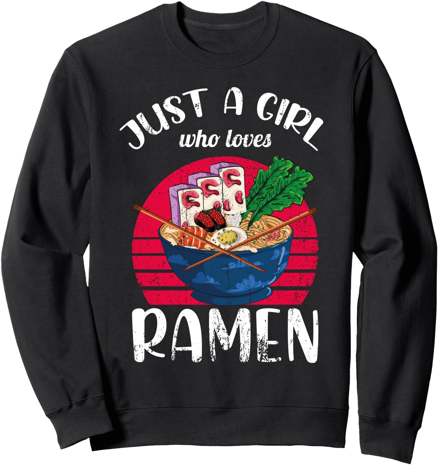 Kawaii Anime Ramen Lover Women Girls Japanese Noodles Ramen Sweatshirt