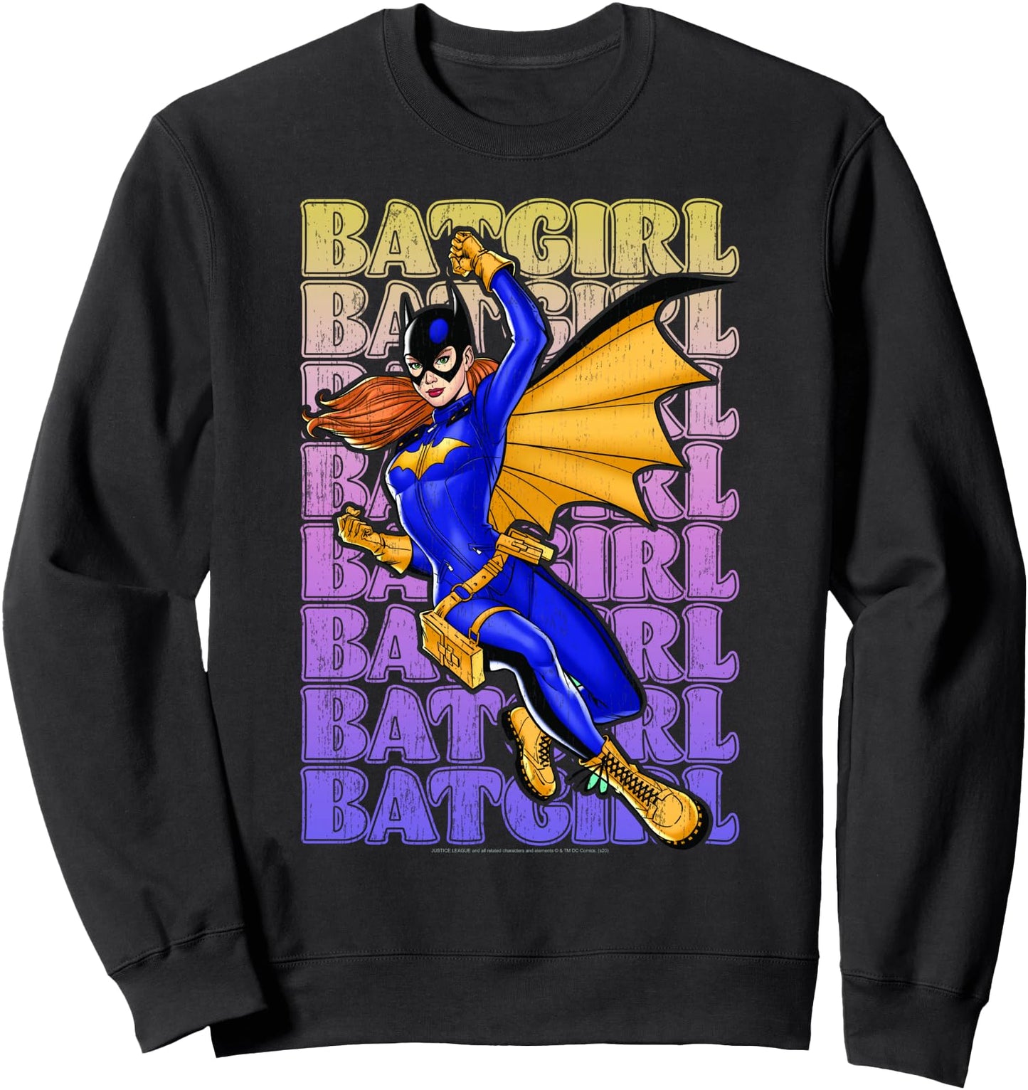 DC Comics Batgirl Name Stack Portrait Sweatshirt