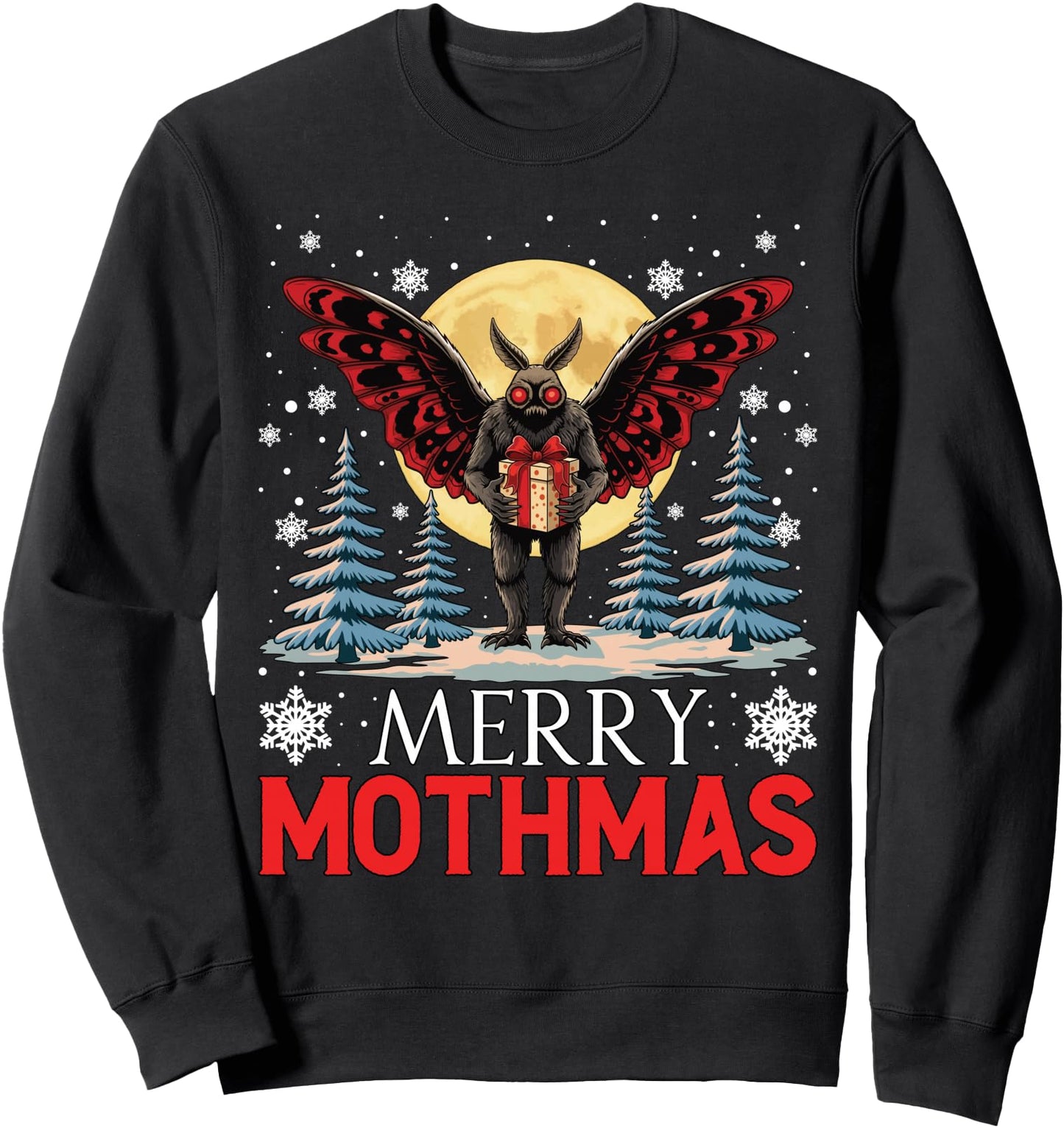 Merry Mothmas Cryptid Christmas Funny Ugly Christmas Sweatshirt