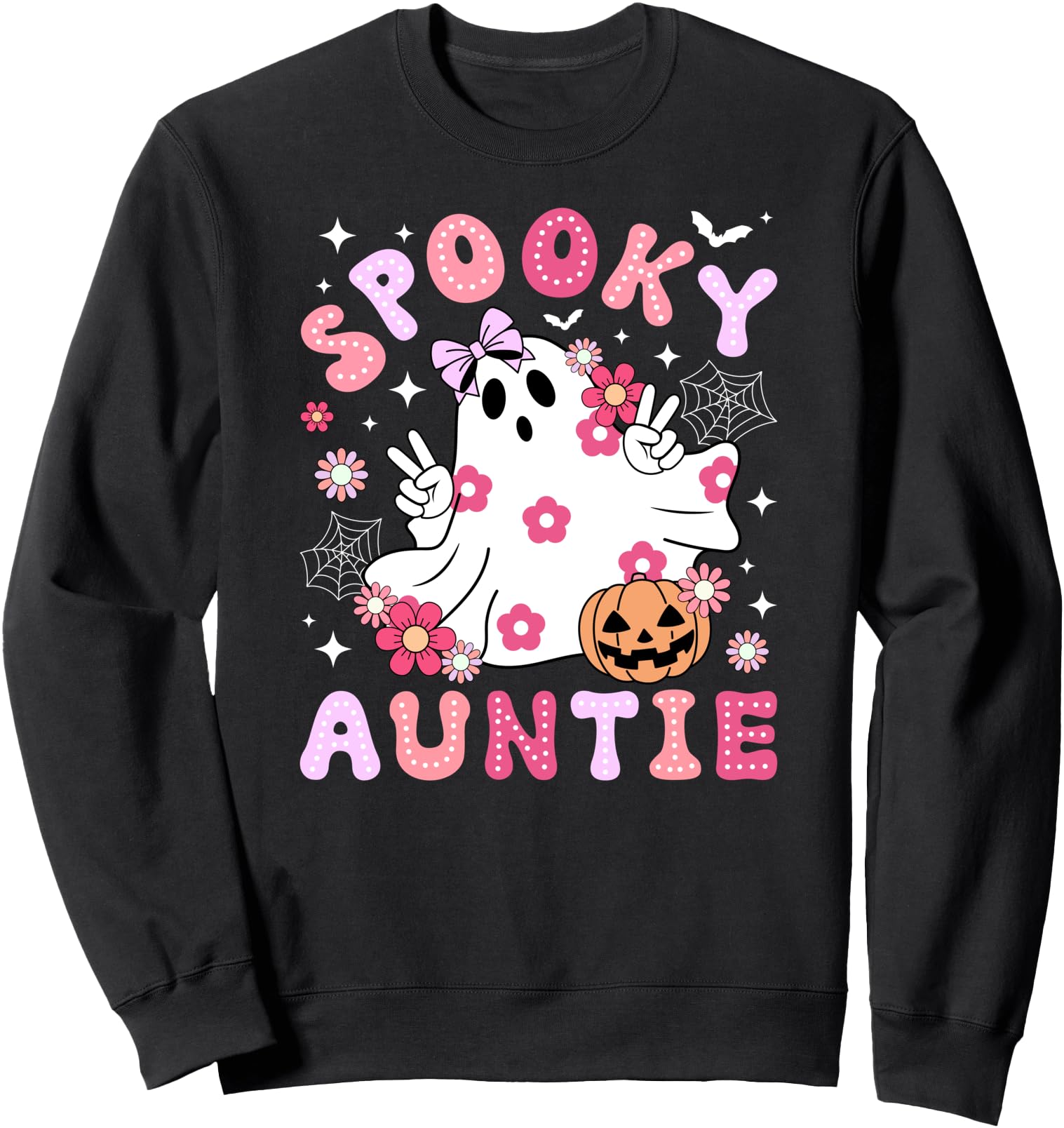 Spooky Auntie Halloween Aunt Groovy Aunt Sweatshirt