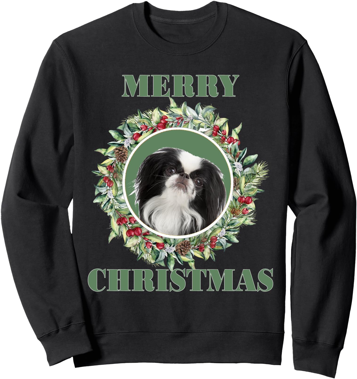 Merry Christmas Japanese Chin Sweatshirt