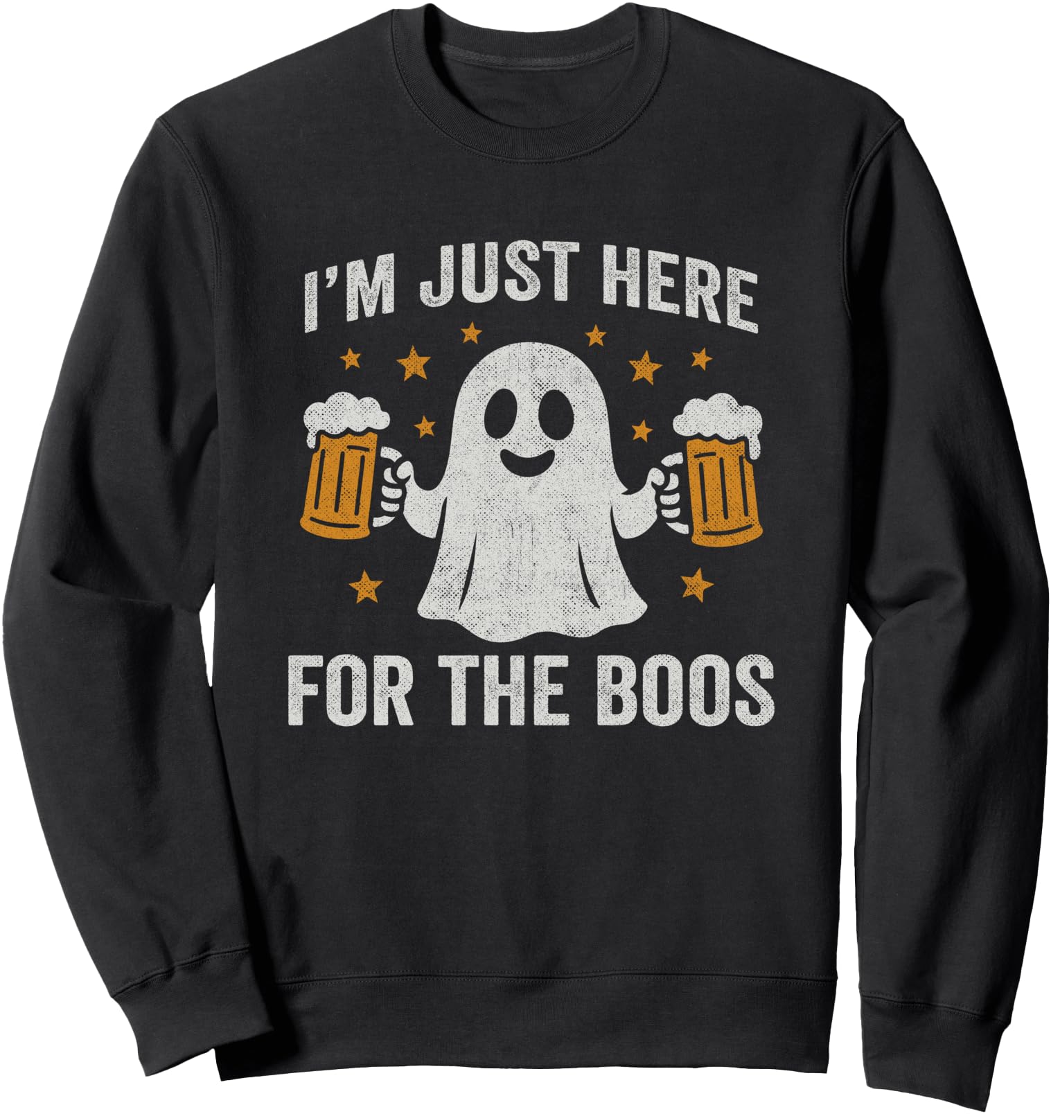 Vintage Ghost - Funny Halloween - I'm Just Here for the Boos Sweatshirt
