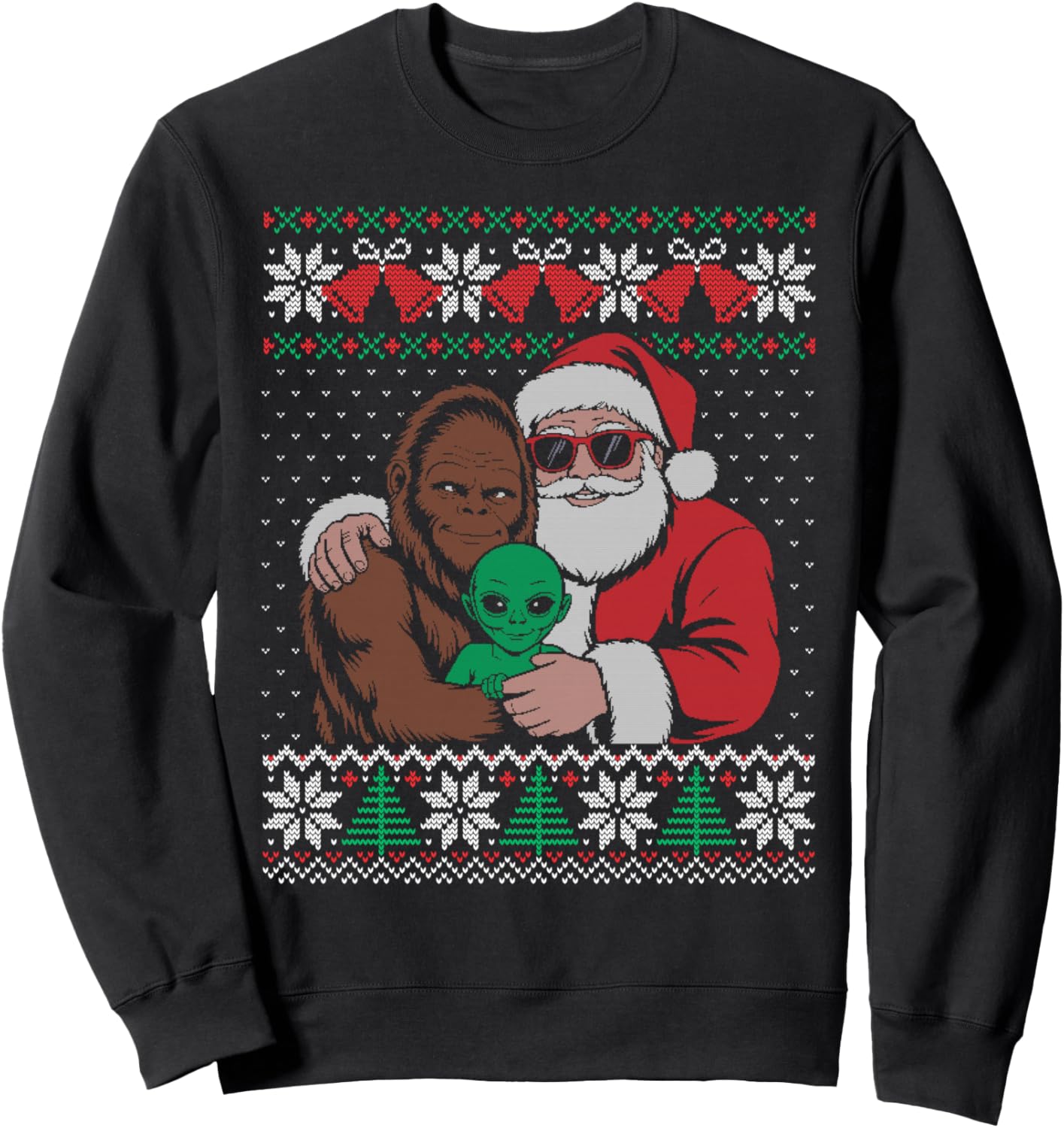 Alien santa bigfoot ugly Christmas sweater funny Sweatshirt