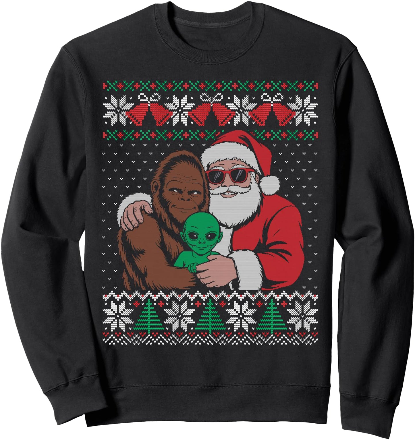 Alien santa bigfoot ugly Christmas sweater funny Sweatshirt