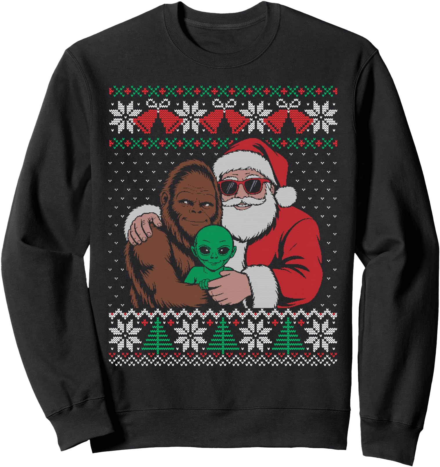 Alien santa bigfoot ugly Christmas sweater funny Sweatshirt