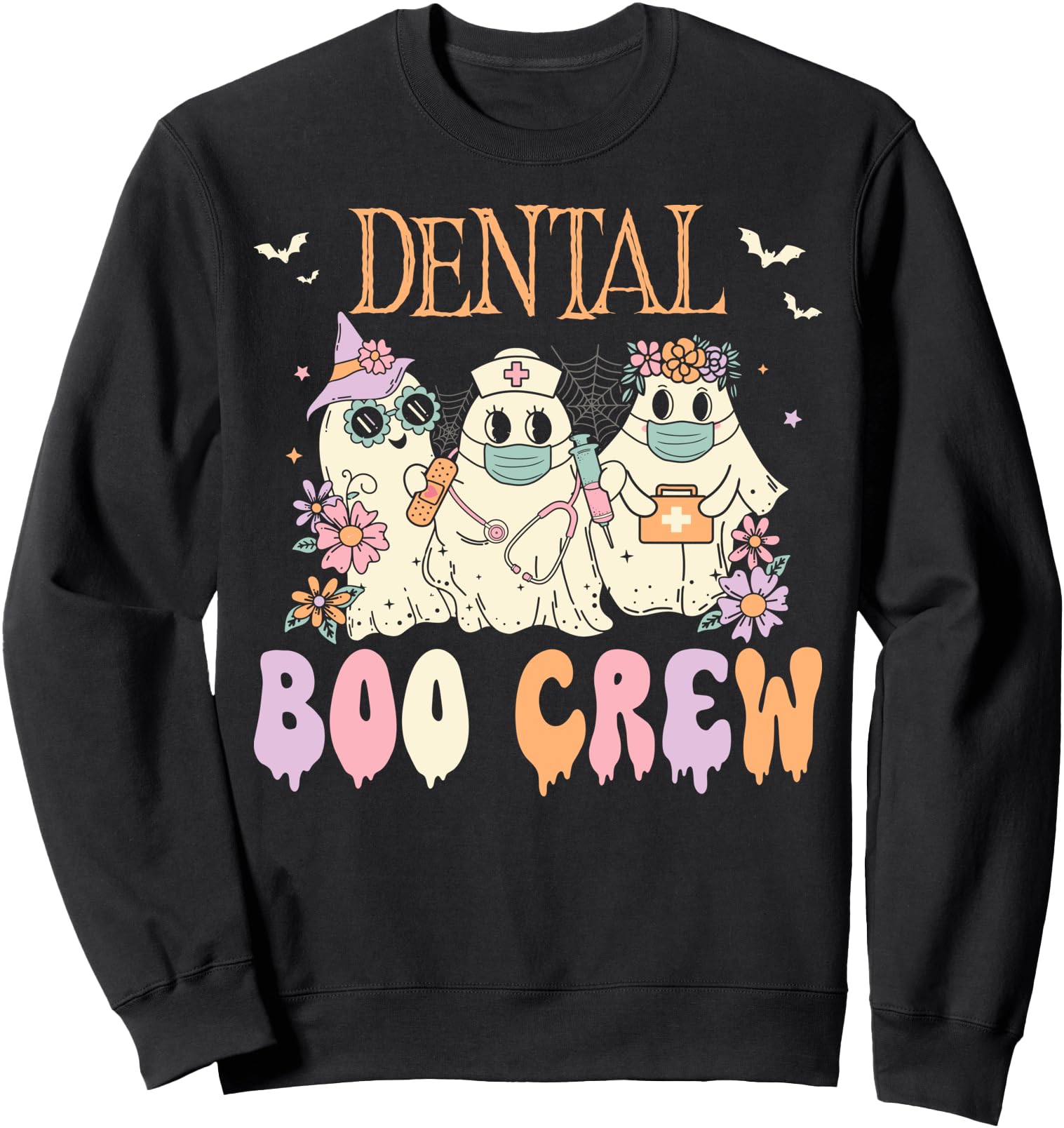 Funny Dental Boo Crew Teeth Ghost Halloween Treat Dentist Sweatshirt
