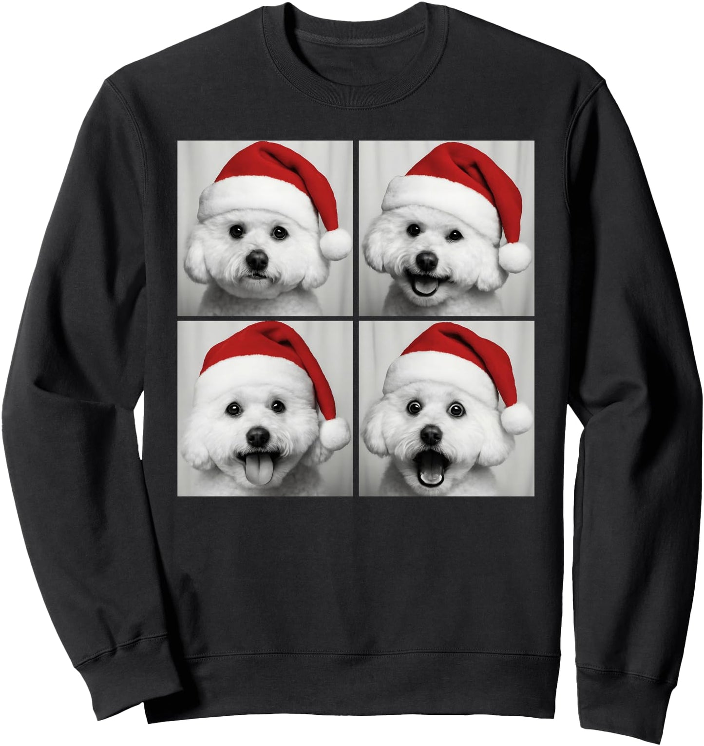 Funny Christmas Bichon Frise Santa Dog Lover Photo Booth Sweatshirt