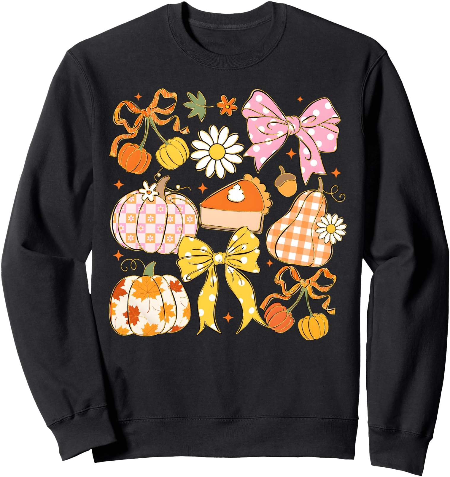 Coquette Floral Bow Pumpkin Season Autumn Fall Thanksgiving Sweatshirt