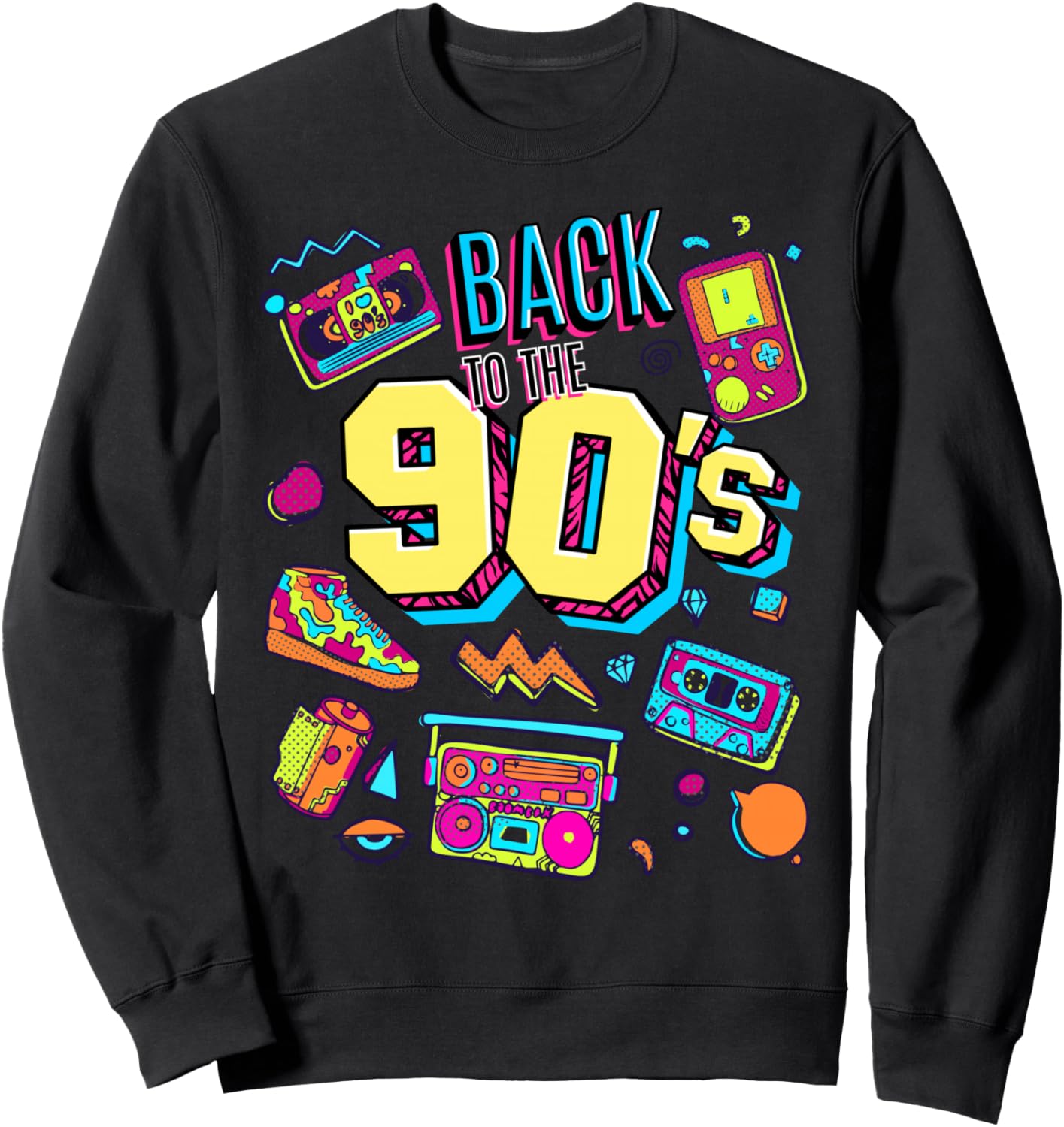 Men's Women's Kids Vintage Retro Back To 90's Graphic Design Sweatshirt