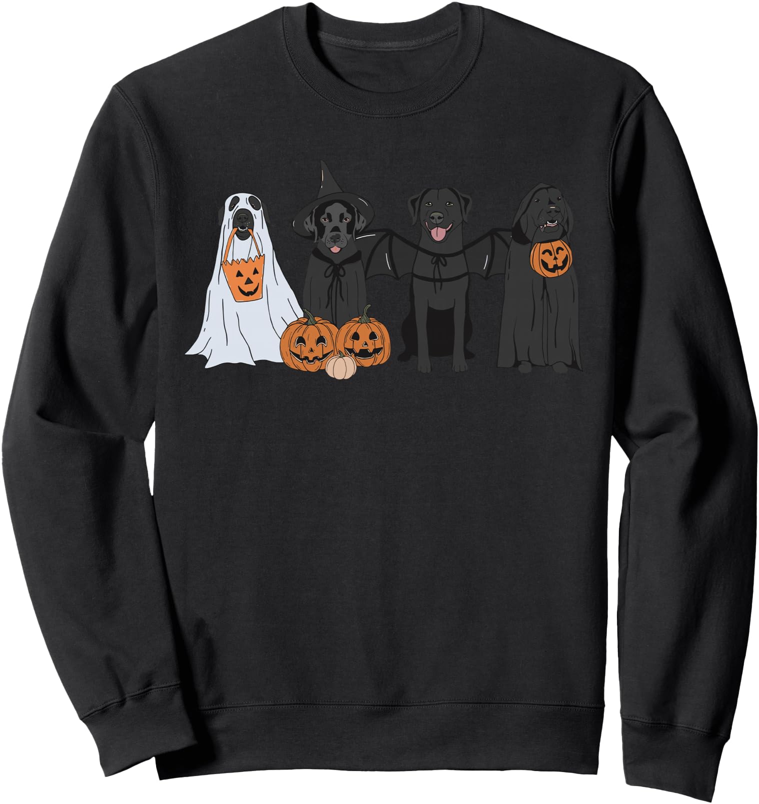 Cute Black Labrador Dog Halloween Pumpkin Labrador Dog Mom Sweatshirt