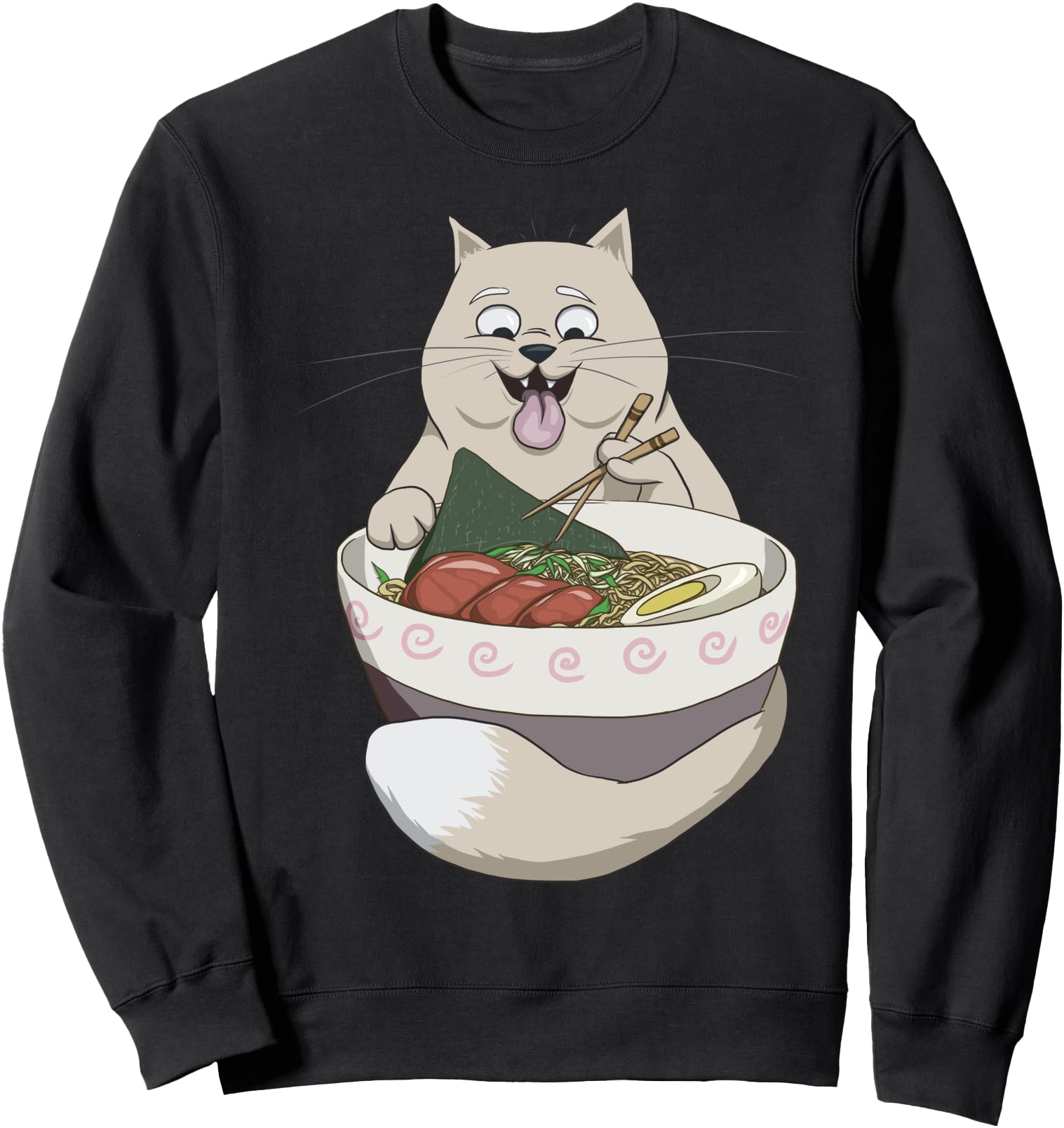 Cat Ramen Noodles Tee Funny Cat Lover Kawaii Japanese Anime Sweatshirt
