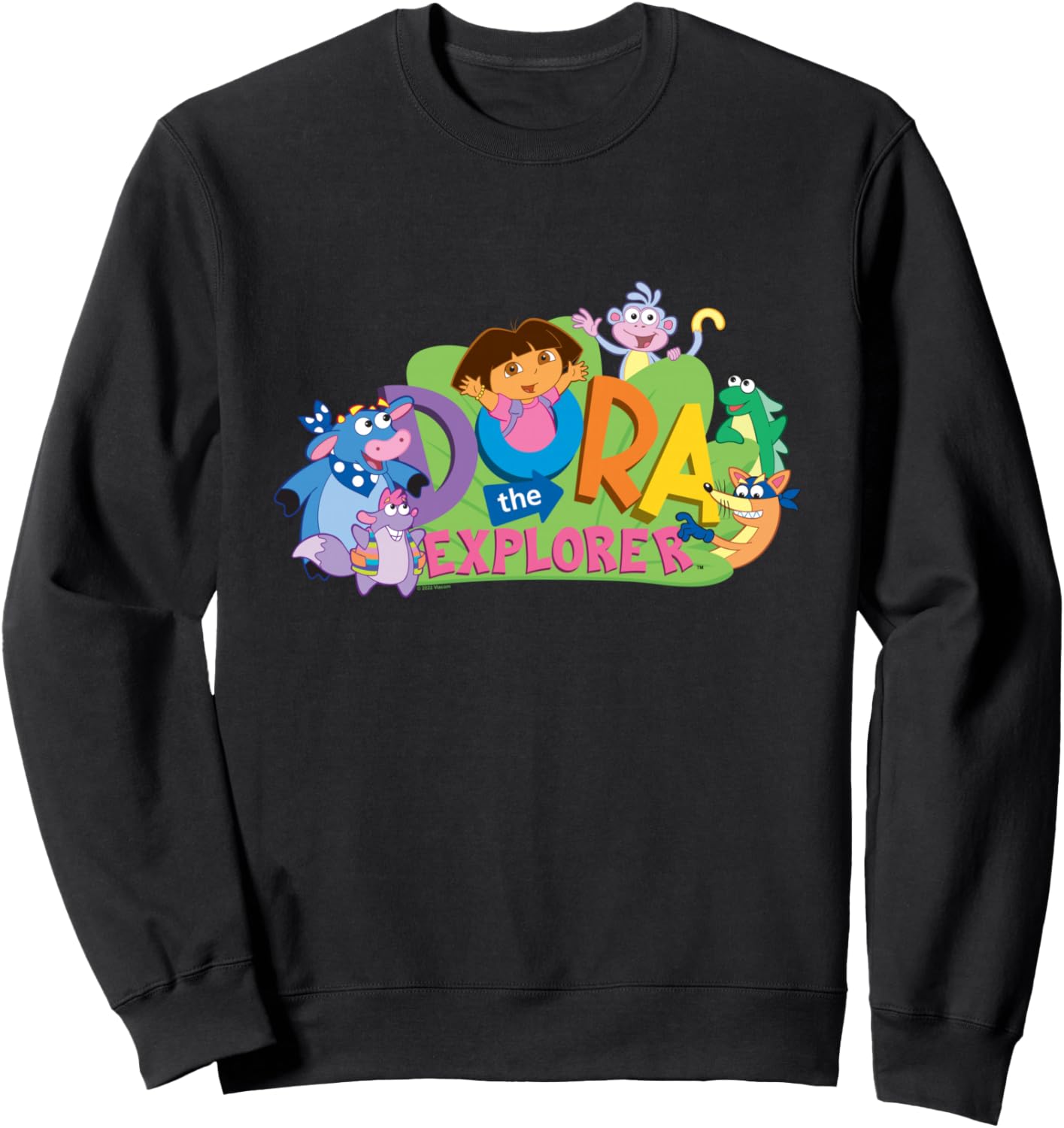Dora the Explorer Classic Logo with Boots and Swiper Sweatshirt