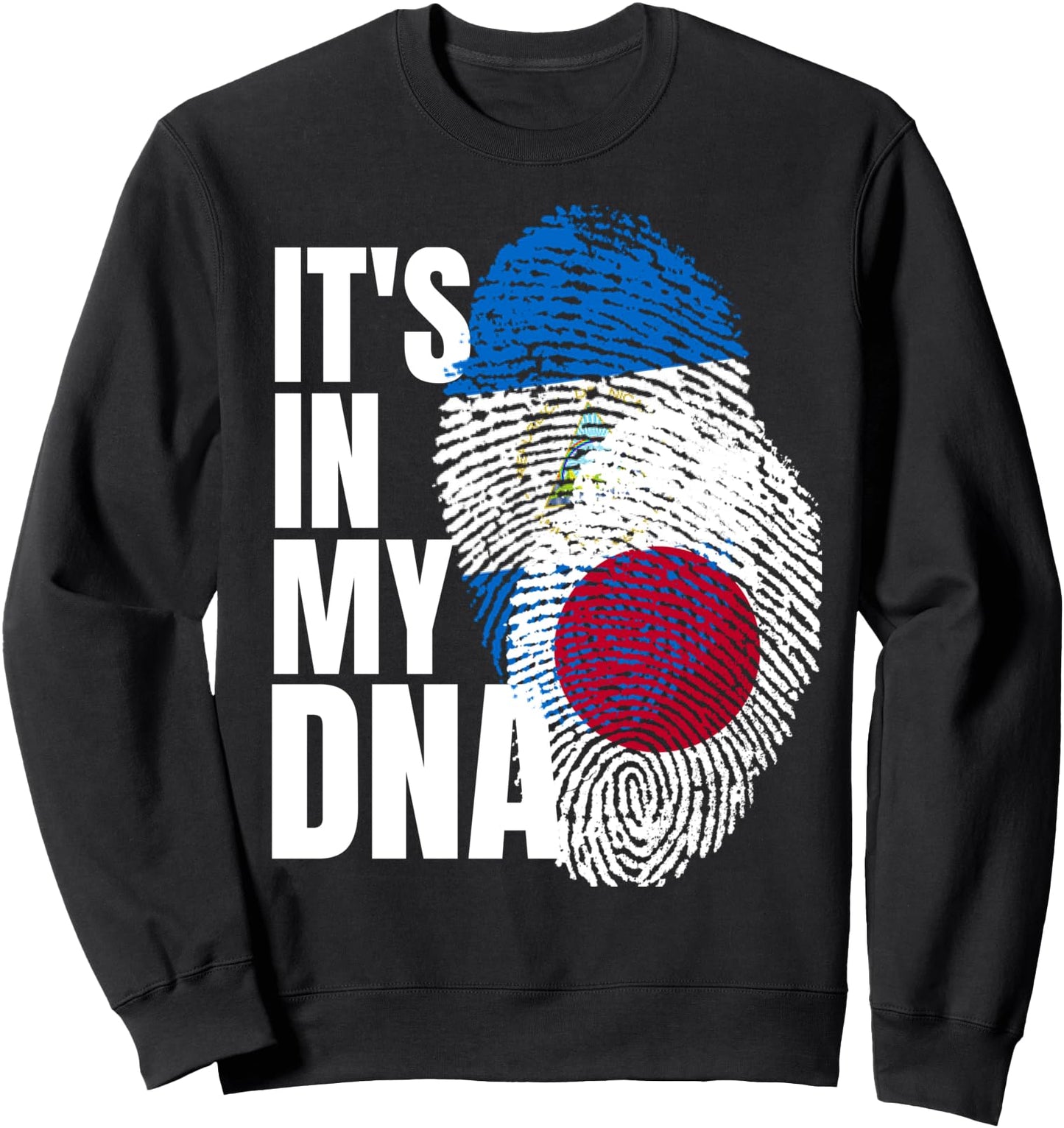 Japanese and Nicaraguan Mix Heritage DNA Flag Sweatshirt