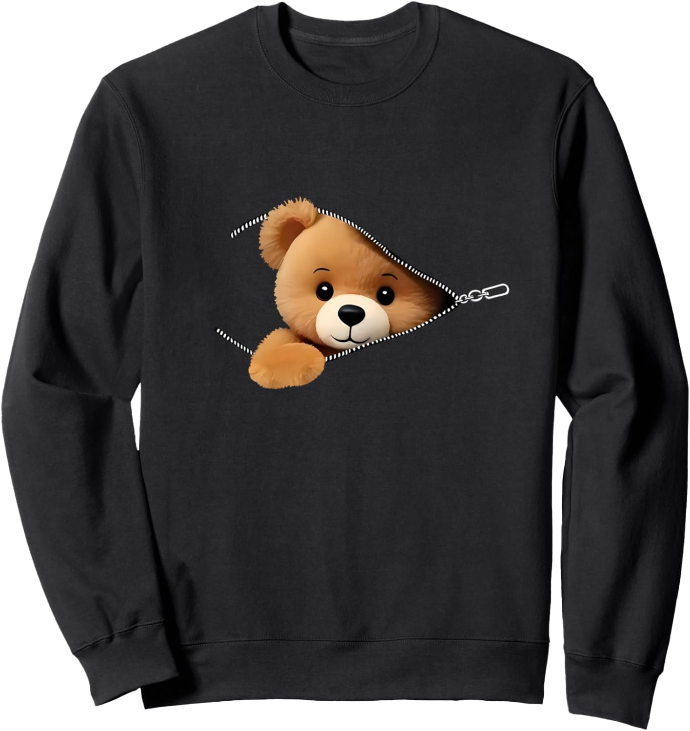 zipper bear print Sweatshirt
