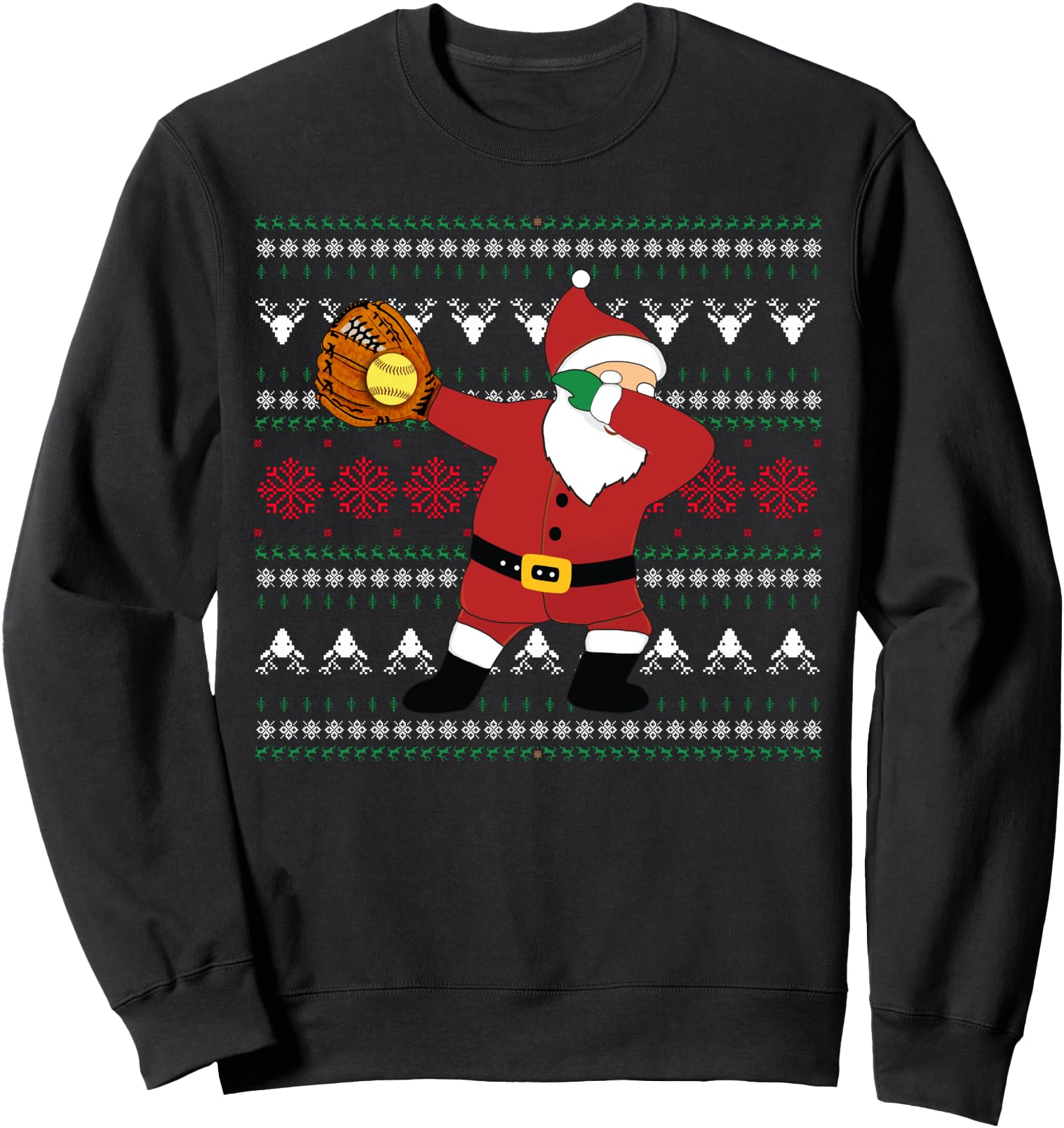 Dabbing Santa Christmas Softball Ugly XMas Sweatshirt Gift