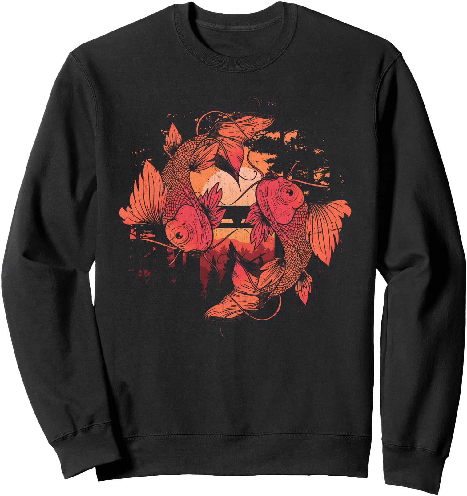 Asian Culture Koi Fish Japanese Taisho Sanke Koi Carp Sweatshirt