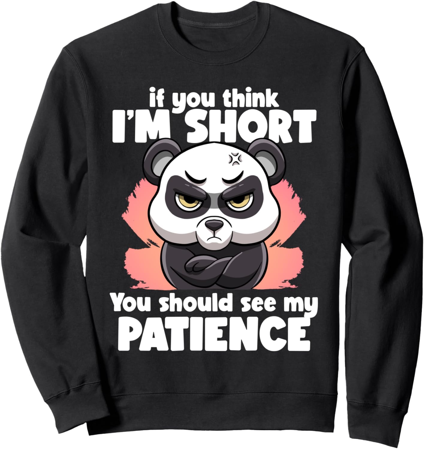 If you think I'm Short No Patience Irony and Sarcasm Panda Sweatshirt