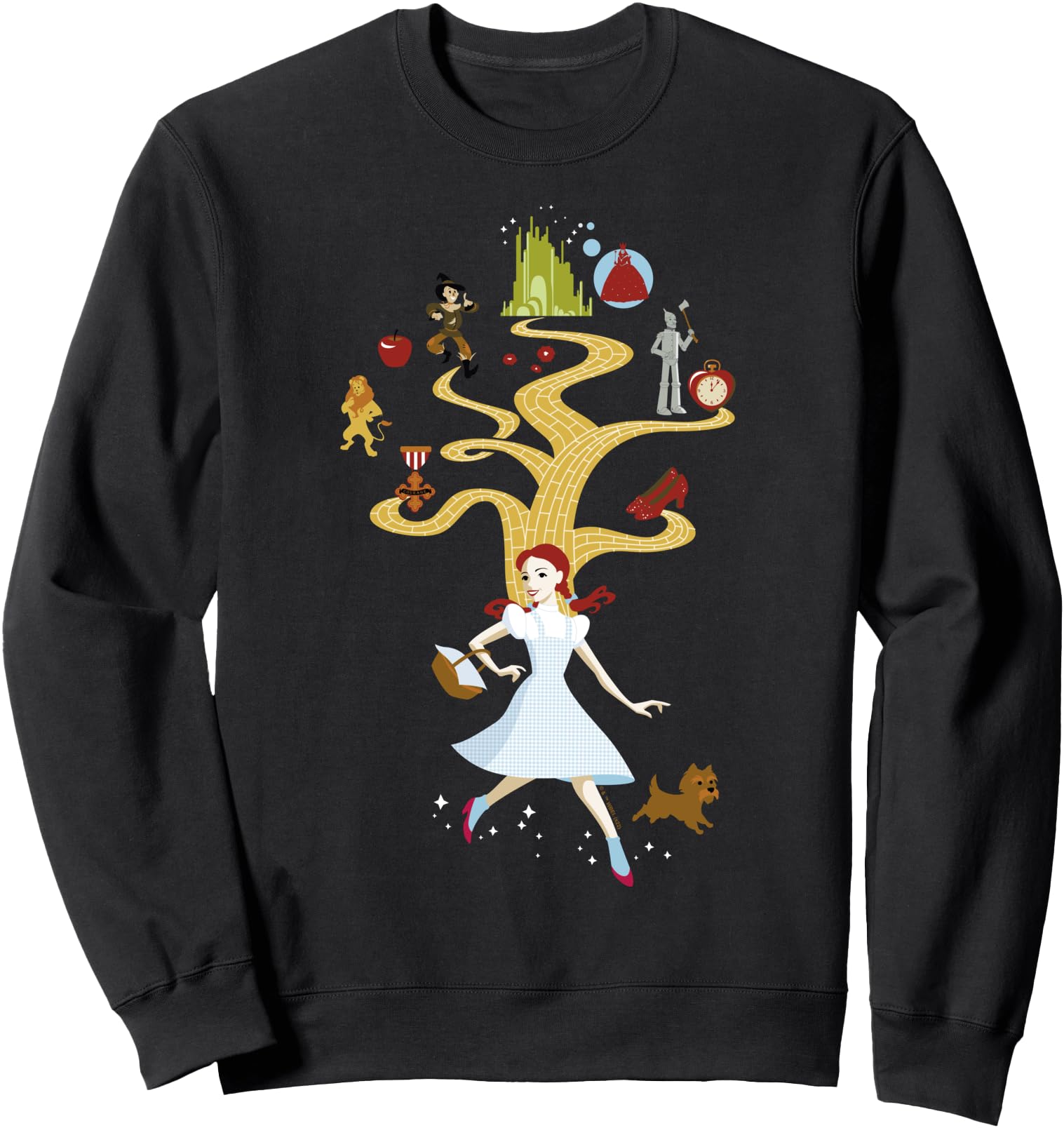The Wizard of Oz Dorothy Gale Yellow Brick Road Illustration Sweatshirt